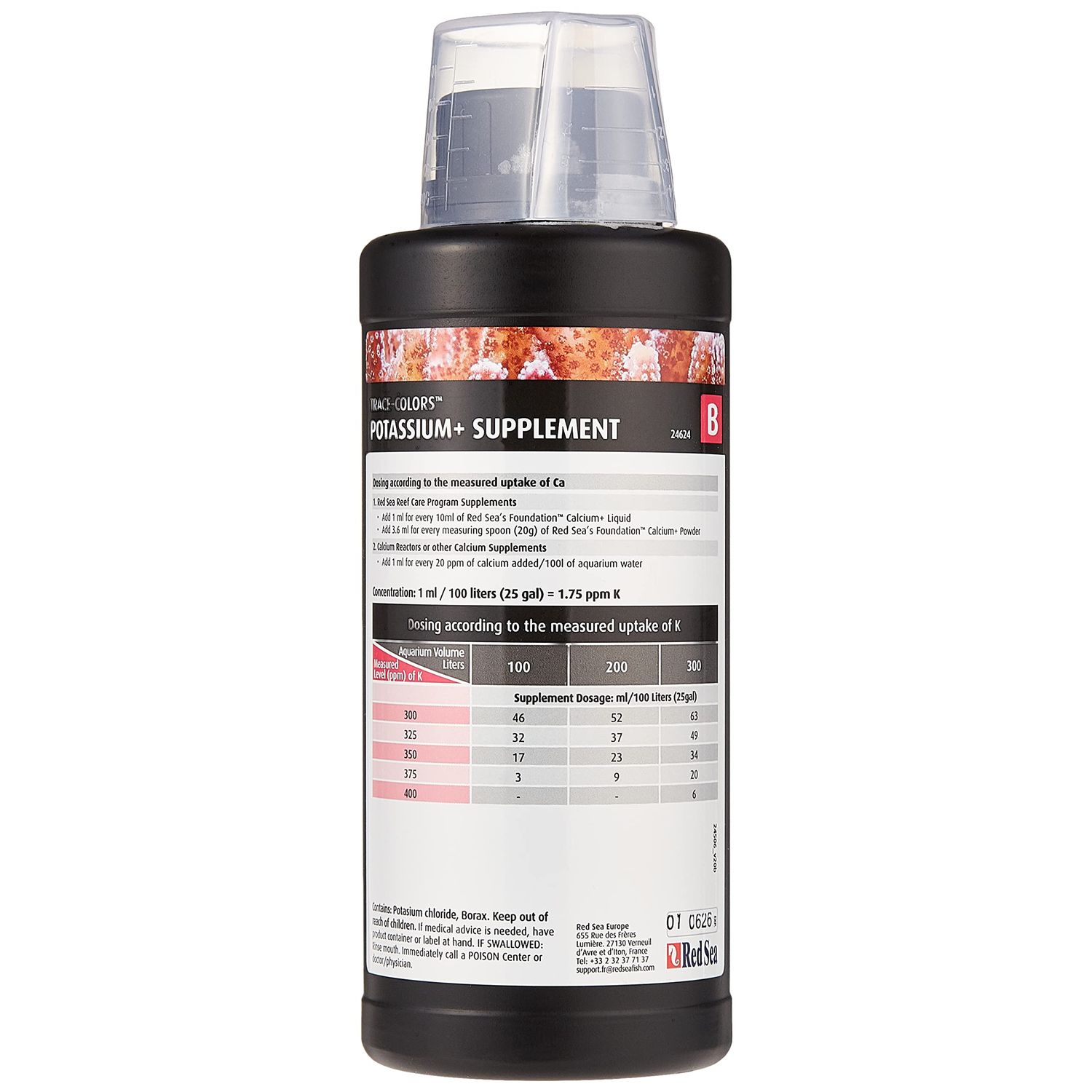 Red Sea Fish Pharm ARE22053 Reef Colors Potassium Supplement-B for Aquarium, 500ml