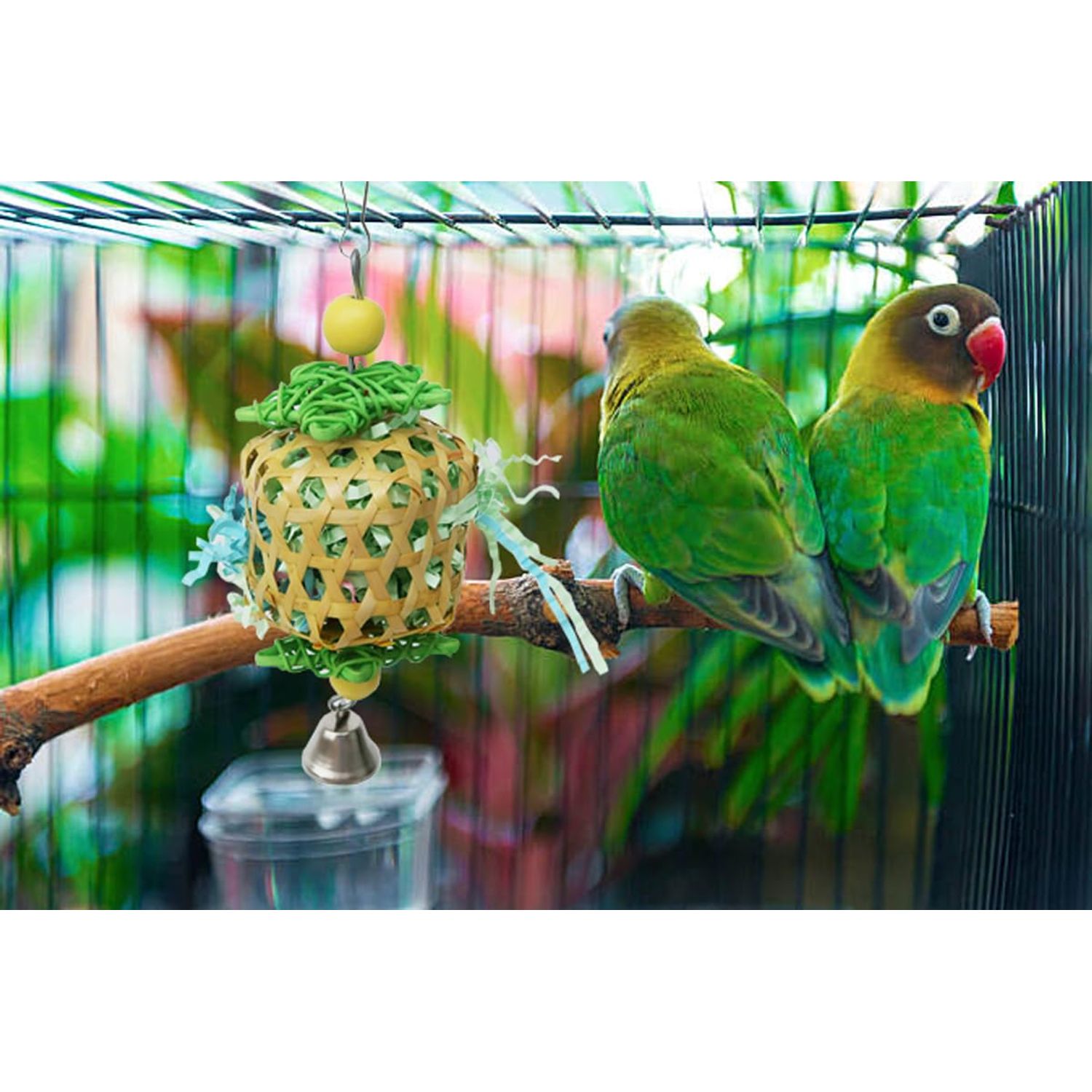 TANOMA Bird Toys for Conures Parakeet, Birds Cage Accessories, Bird Shredding Foraging Toys for Cage