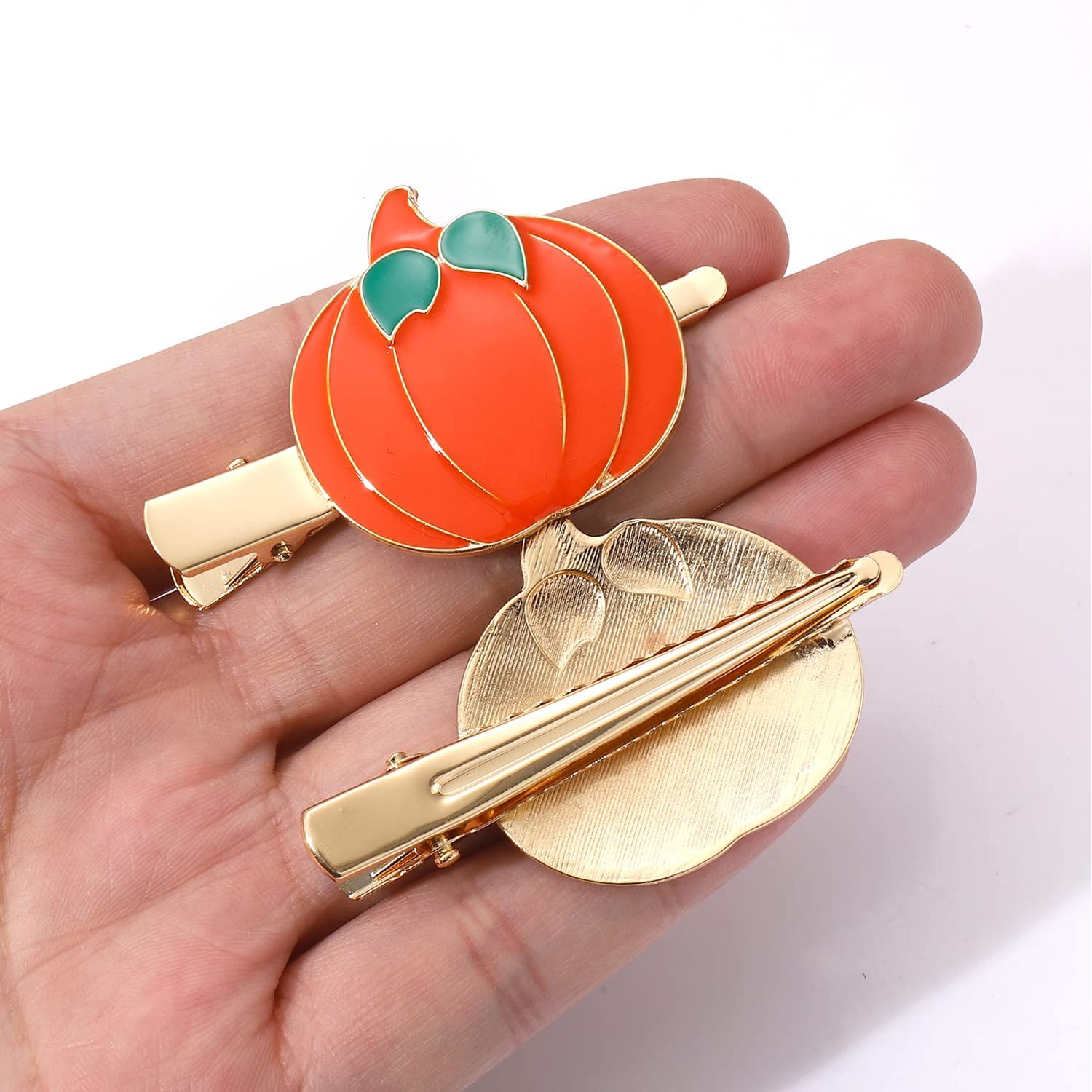 HZEYN 6 Pack Thanksgiving Hair Clip Fall Pumpkin Maple Leaf Turkey Hair Clips for Women Autumn Fall Hair Barrette Accessory Holiday Gifts