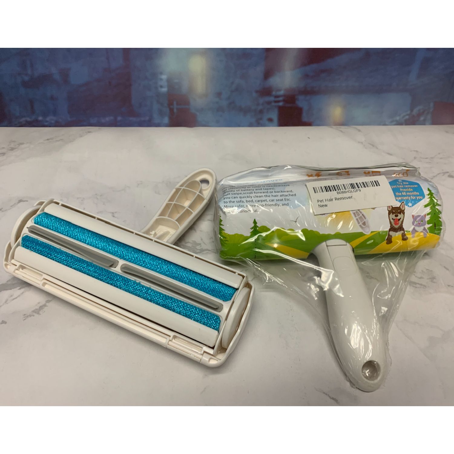 New, 1pc Pet Hair Remover, Washable Reusable Lint Roller, for dogs and cats,Blue