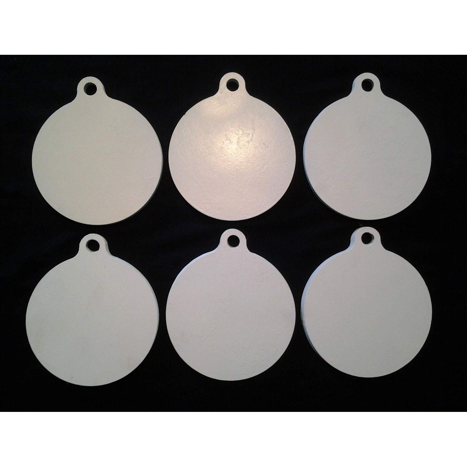 Magnum Target - Pistol ONLY 8 Inch Diameter Eared Hanger/Gong Targets - 6pc Action 3/8" Mild Steel NRA Plates