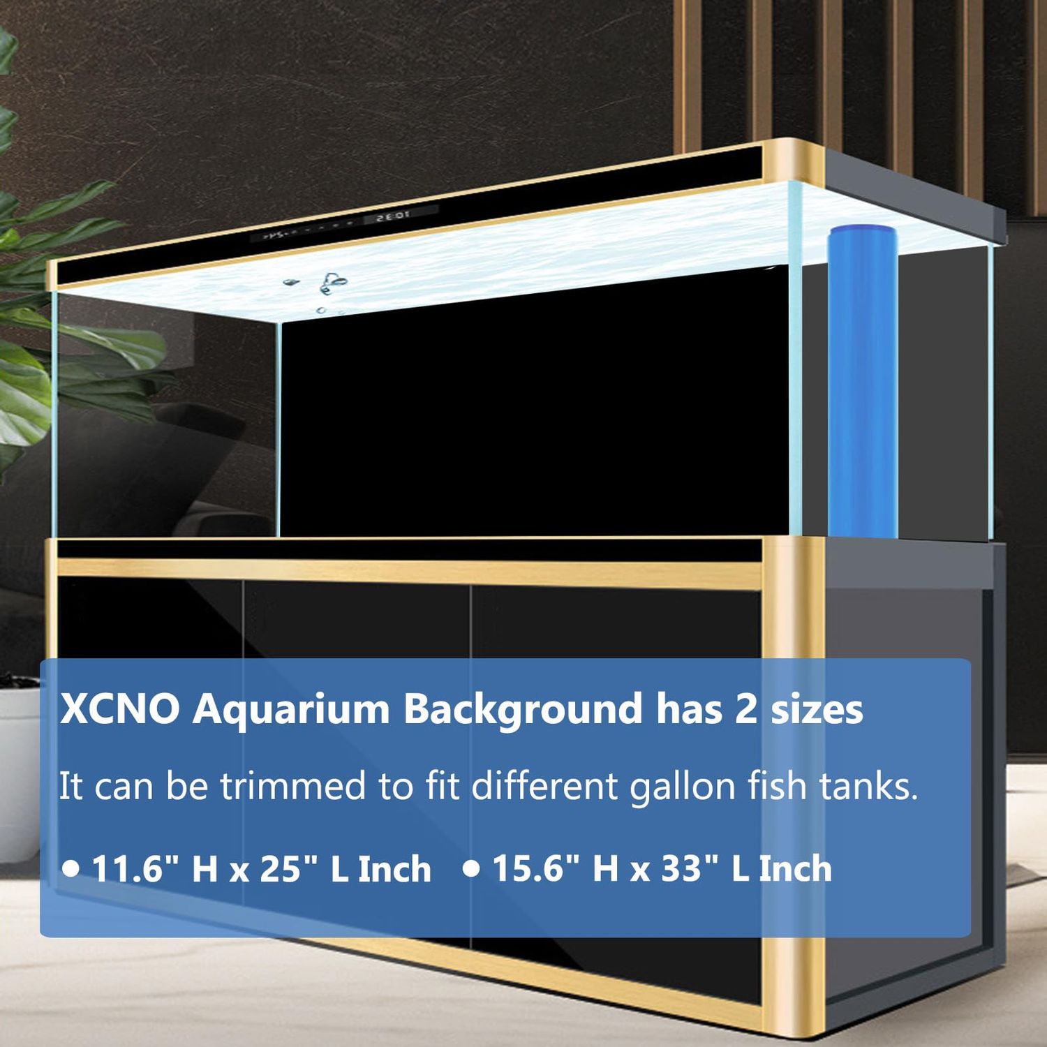 XCNO Blue Black Aquarium Background Poster Fish Tank Background Wallpaper Aquarium Backdrop Double-Sided Fish Tank Decorations Paper 12"x 33"