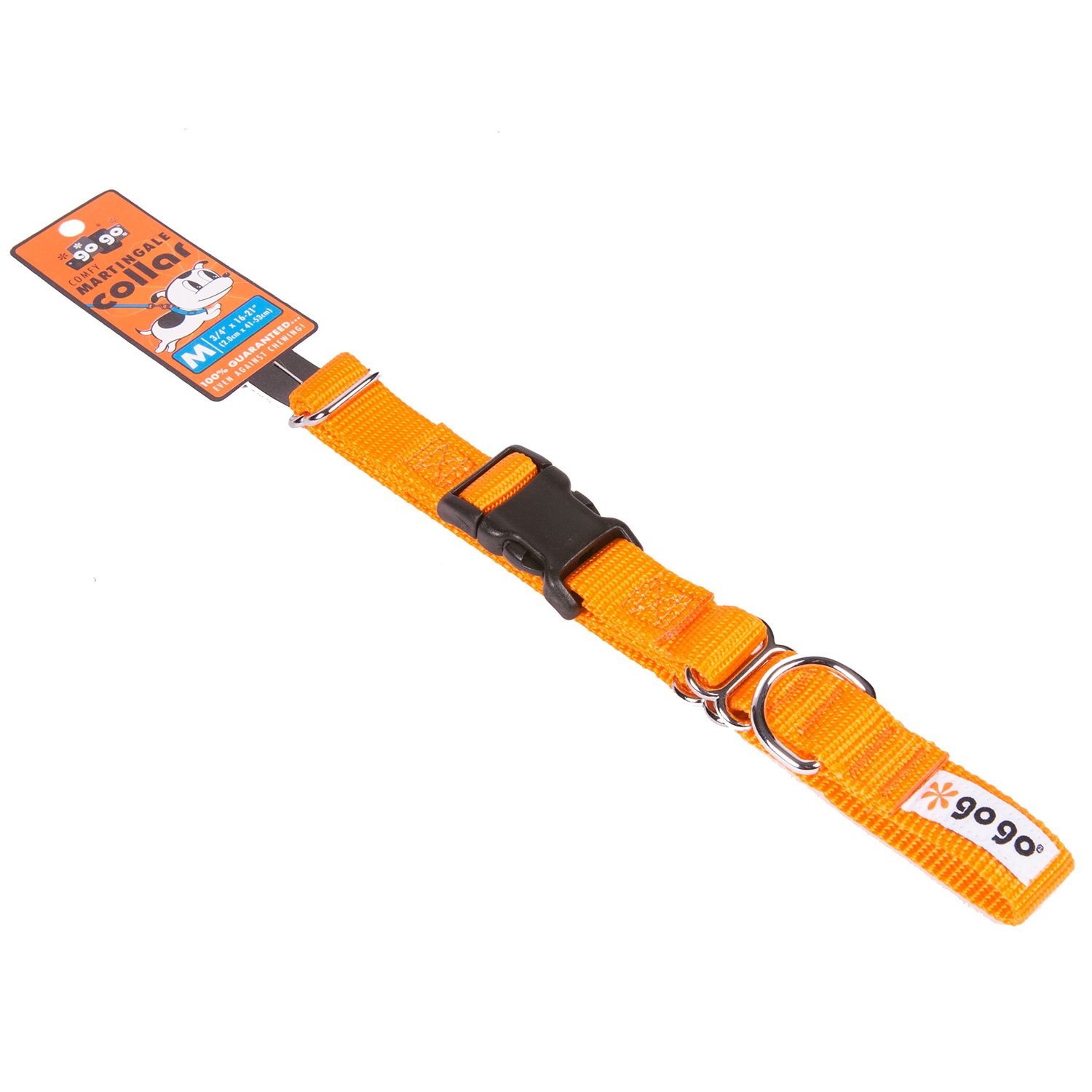 GoGo Pet Products GoGo 3/4-Inch Martingale Dog Collar, Medium, Orange