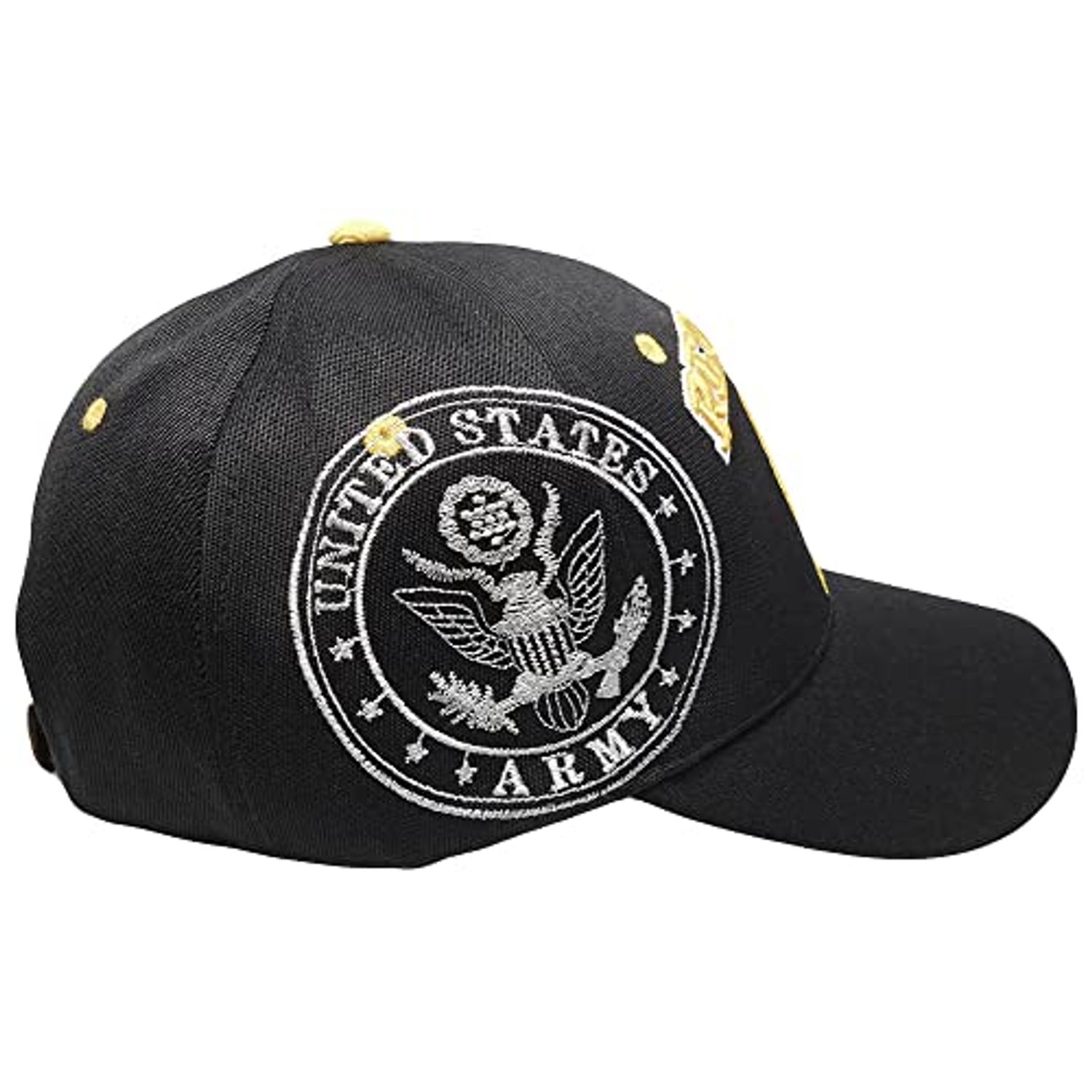 Retired Army Black w/ Seal Embroidered Baseball Cap Hat USA US Military