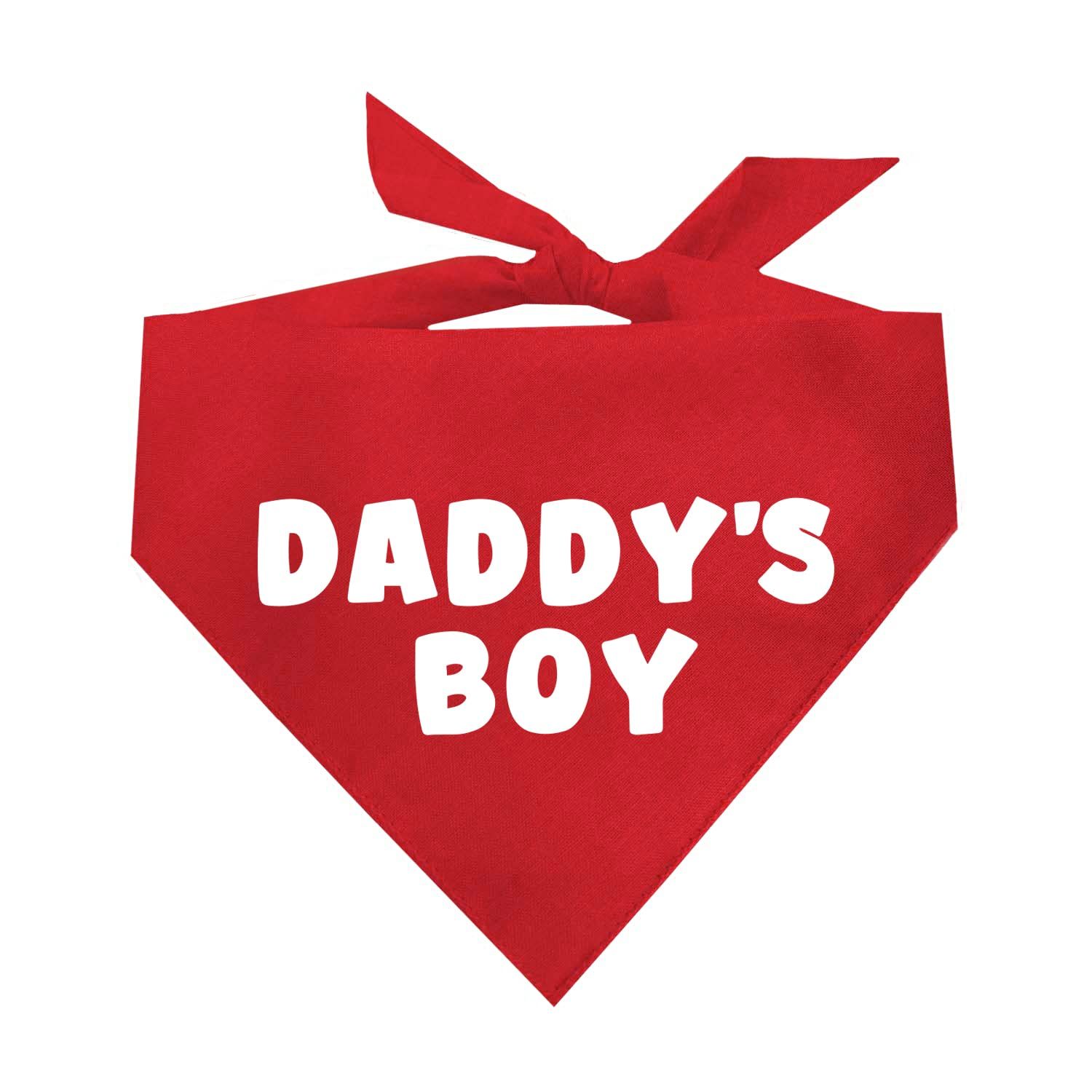 Daddy's Boy Father's Day, Valentine's Day Dog Bandana (Red, OS 943)