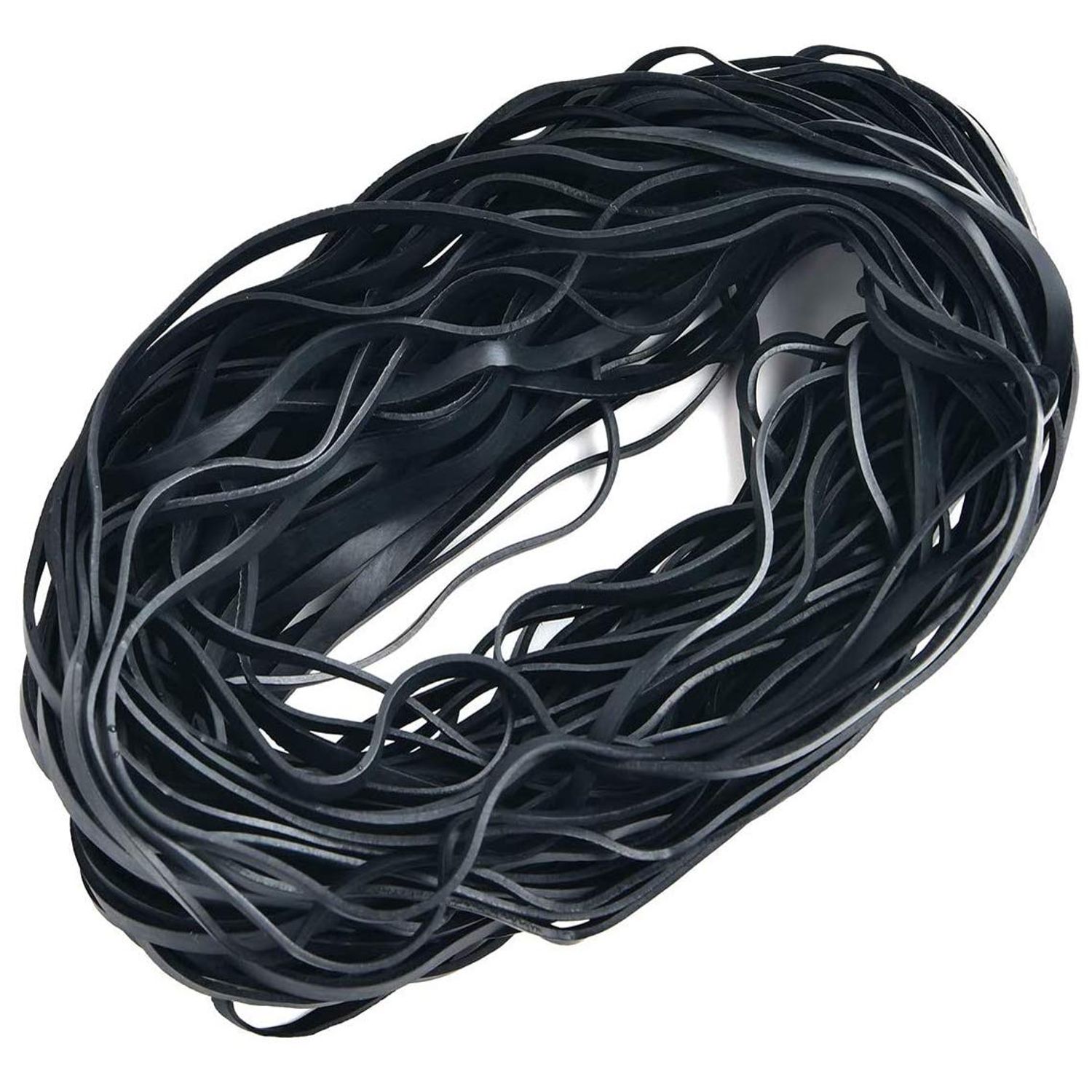 AMUU Rubber Bands Large Black 50 Pack 8 inches Trash Can Band Set Elastic Bands for Office Supply Trash Can File Folders Cat Litter Box Size Big Rubbers Bands Large