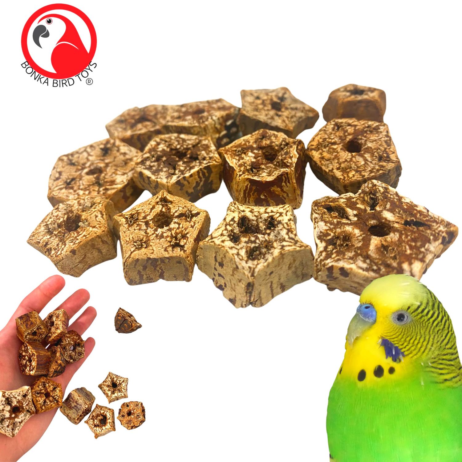 Bonka Bird Toys 3893 Pk12 Mahogany Sliced Pods Foot Talon Craft Part Bird Toys Parakeet Cockatiel Conure