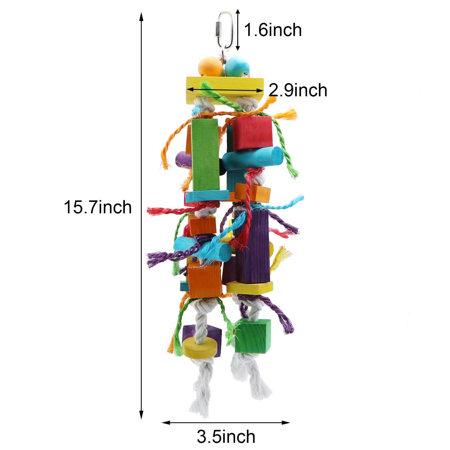 Wontee Bird Toys Parrot Chewing Toys Wood Blocks Tearing Toys for Parakeet Cockatiel Sun Conure African Grey Indian Ringnecks Small and Medium Sized Birds (Medium)