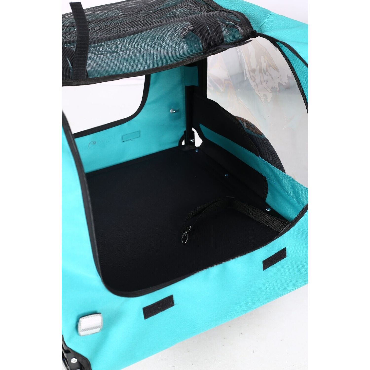 Light Blue Foldable Pet Jogging Stroller Dog Carriers Bicycle Trailer