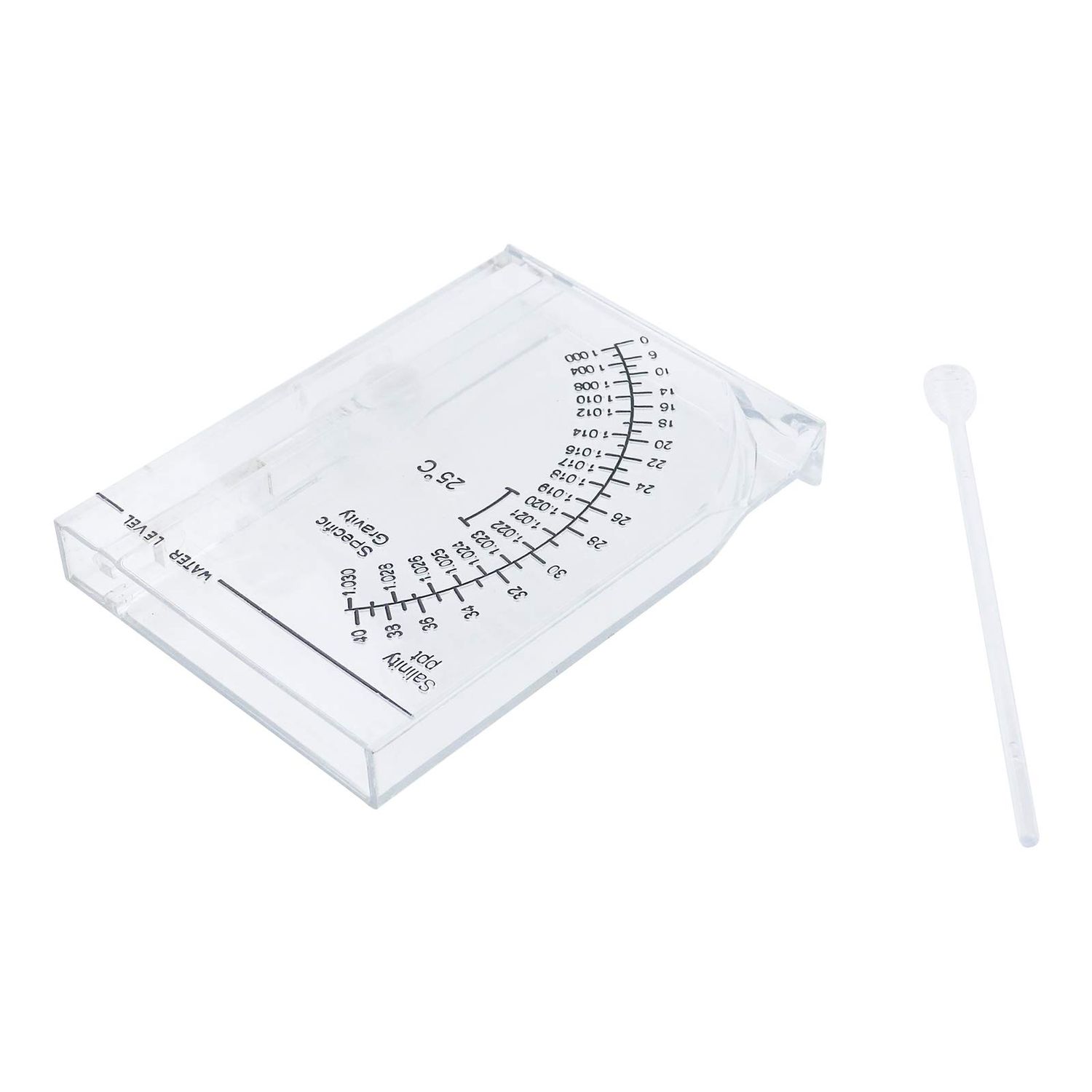 Semetall Salinity Tester Transparent Acrylic Aquarium Sea Hydrometer Salinity Meter Salinity Specific Gravity Test for Fish Tank Pond Water Saltwater Freshwater