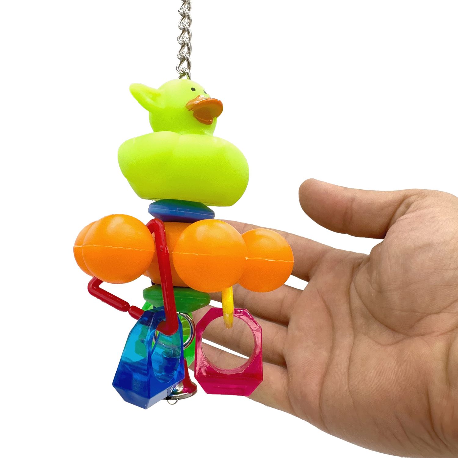 Mandarin Bird Toys by M&M Small Interactive Cage Toys - Assorted Individually Hand-Crafted Cage Toys for Small Size Pets