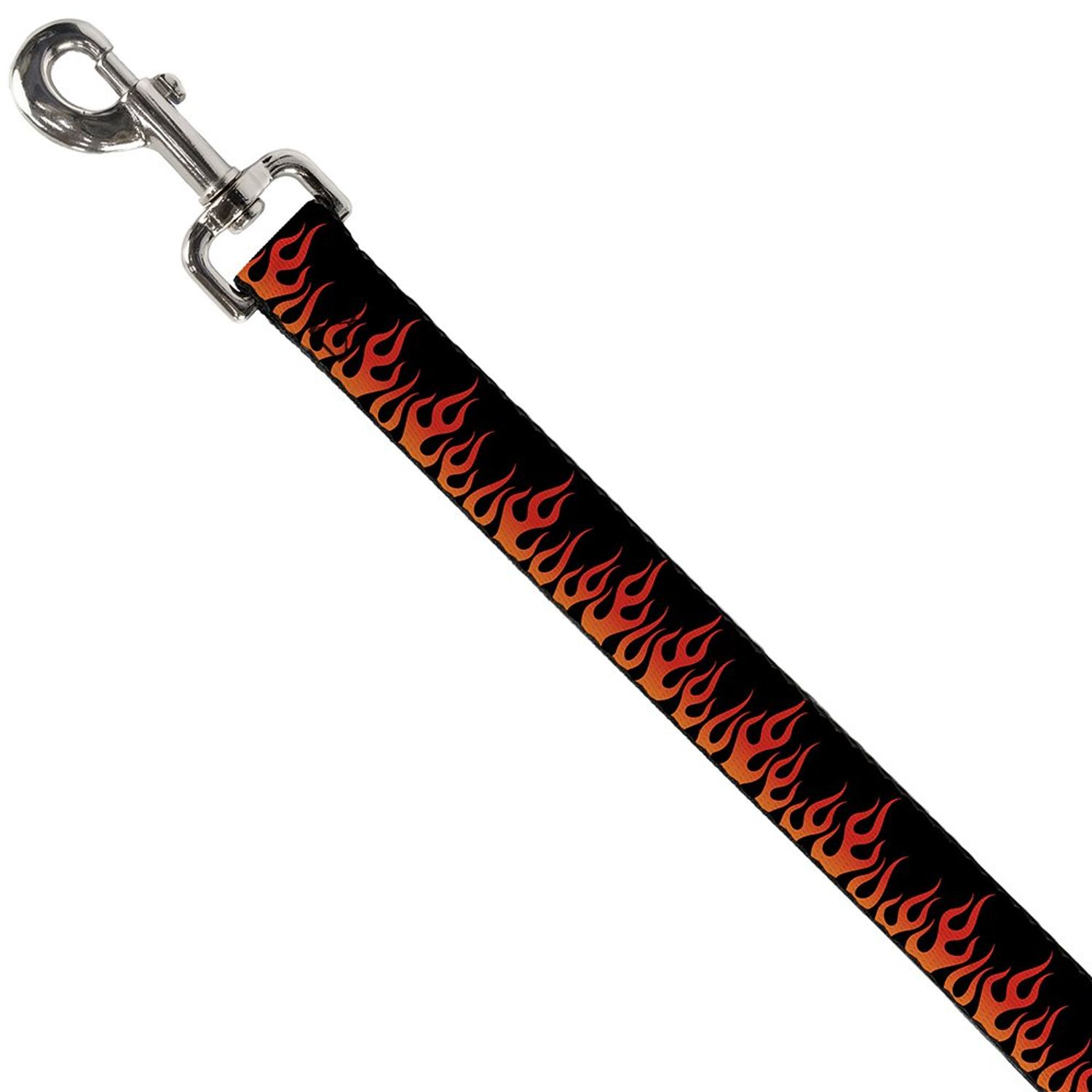 Buckle-Down Pet Leash - Flames Black/Orange/Red - 6 Feet Long - 1" Wide