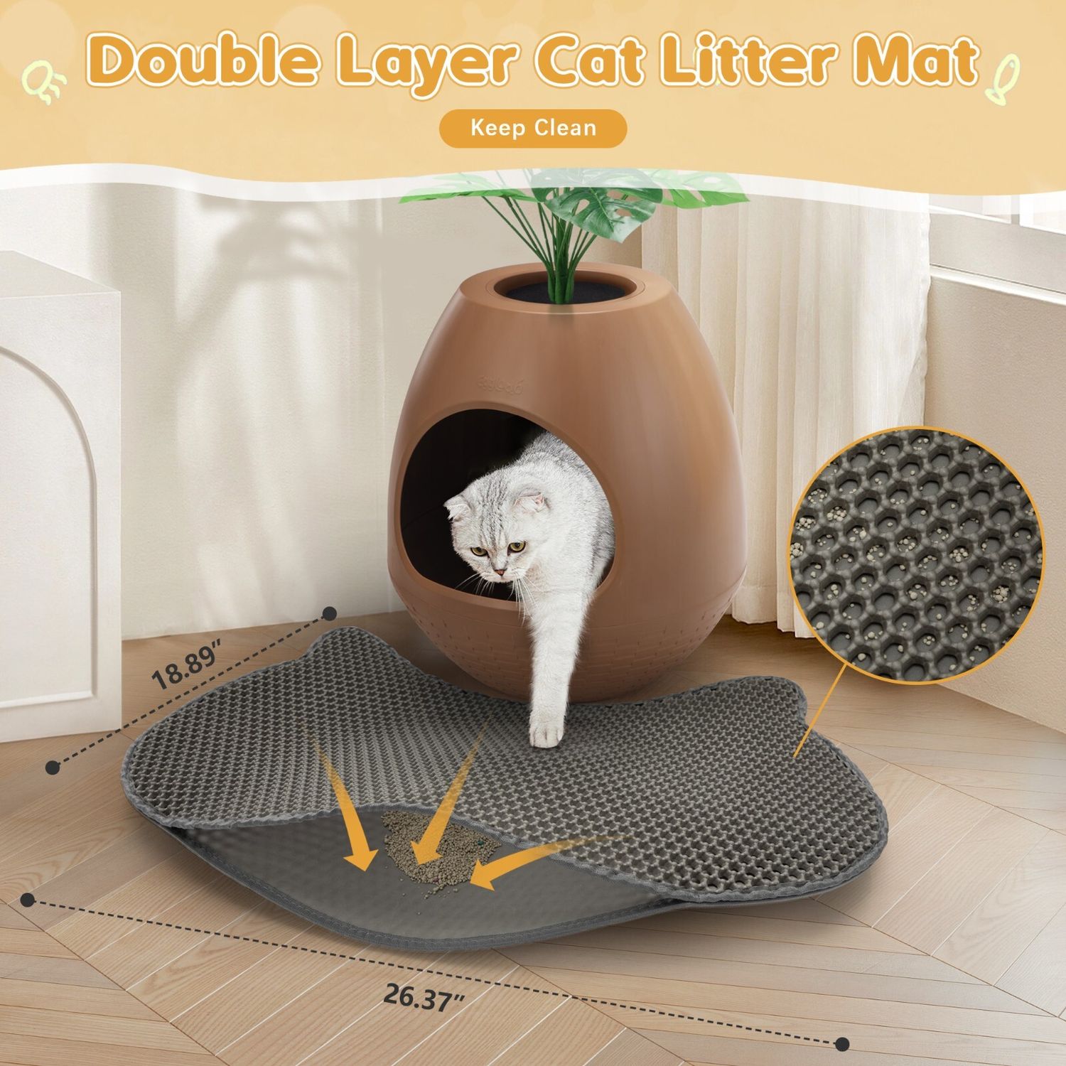 Hidden Cat Litter Box with Artificial Plant Enclosure DIY Litter Box Furniture