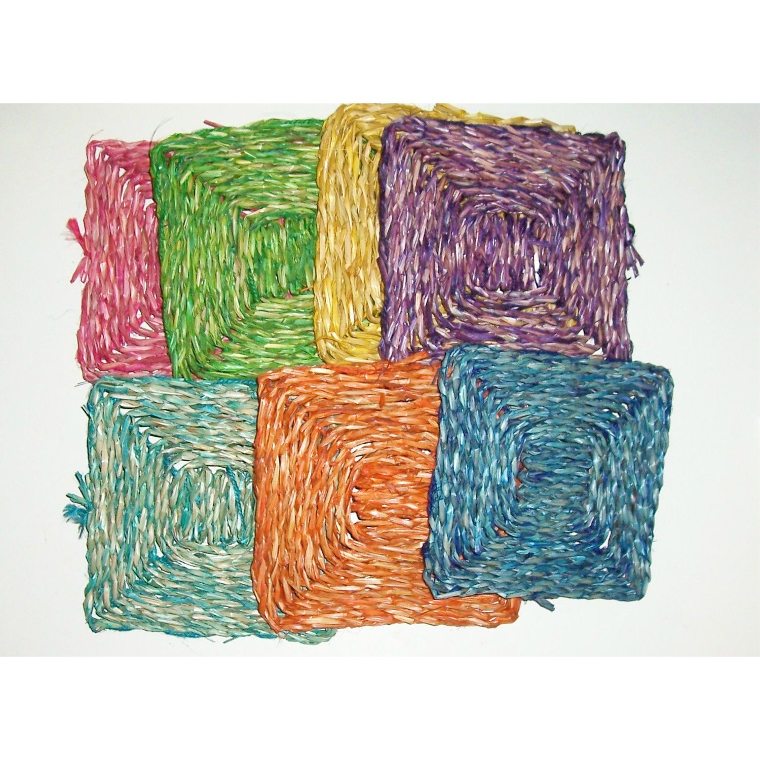 2 6" Seagrass Mats Bird Toy Parts Natural Colored