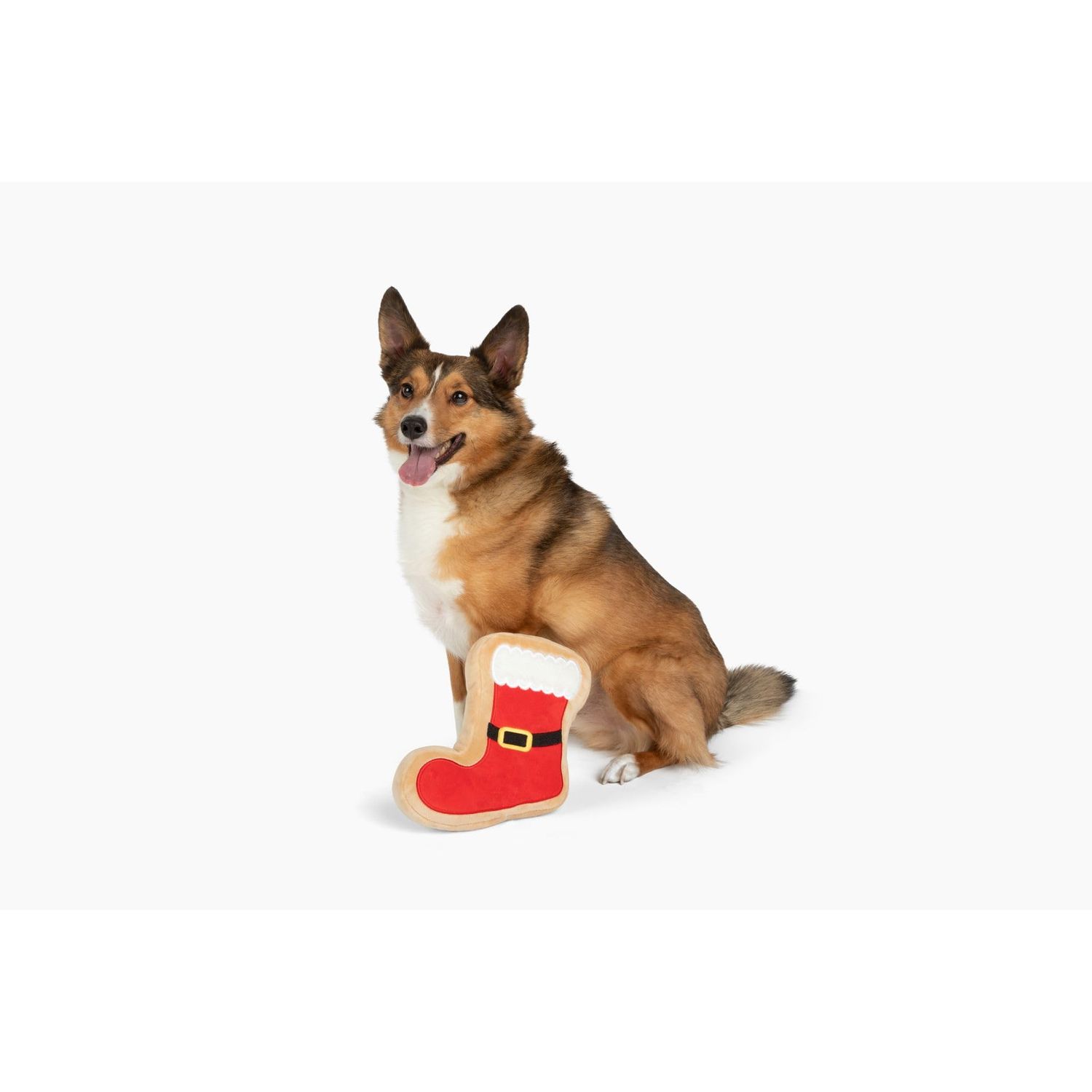 Midlee Santa Boot Sugar Cookie Dog Toy (Small)
