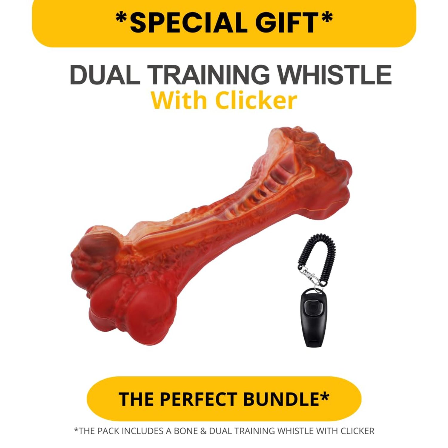 Dog Bones for Aggressive Chewers | Dog Chew Toys for Medium Dogs | Dog Clicker for Training | Kit Dog Training Clickers & Dog Whistle | Dog Bones Long Lasting | Dog Chew Bones | Dog Trainer clicker