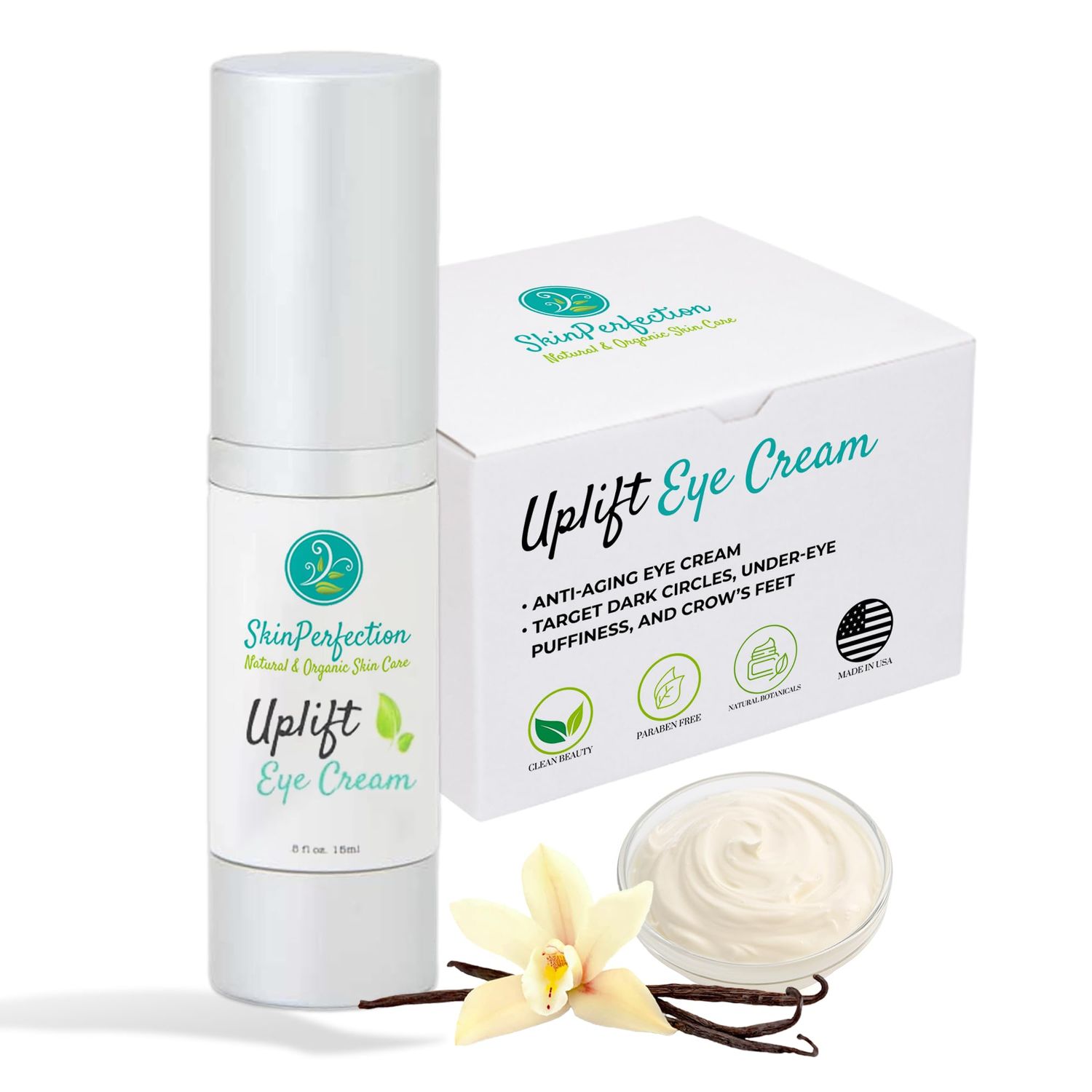 Revitalize Your Eyes: Uplift Anti-Aging Eye Cream for Dark Circles, Wrinkles & Puffiness Peptide Complex Haloxyl Lift Tighten Droopy Lids Argireline Matrixyl Pepha Tight .5 oz
