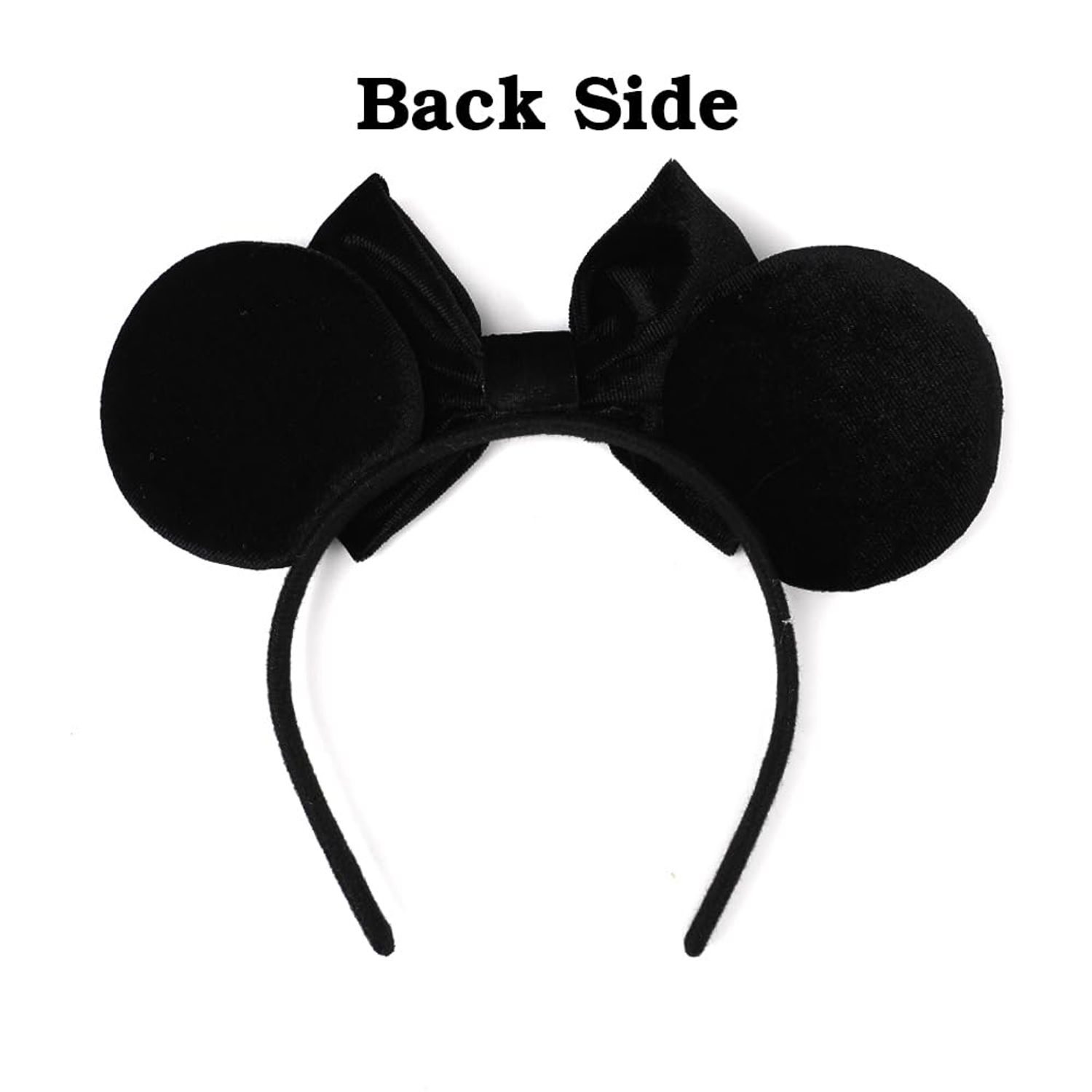 JIAHANG Mouse Ears Headband with Velvet Bow, Black Party Decoration Costume Headwear Hair Accessories for Women Girls