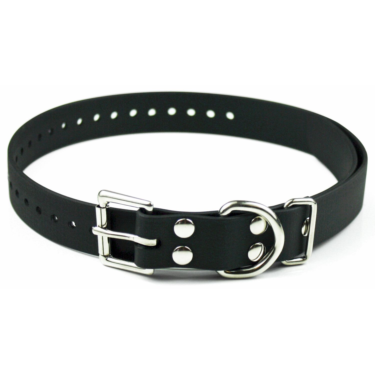 Educator Biothane Dog Collar, Waterproof, Odorproof, Metal Buckle and D Ring, Adjustable for Custom Fit, Cool and Comfortable, for Small, Medium, or Large Dogs, 1-Inch, Black