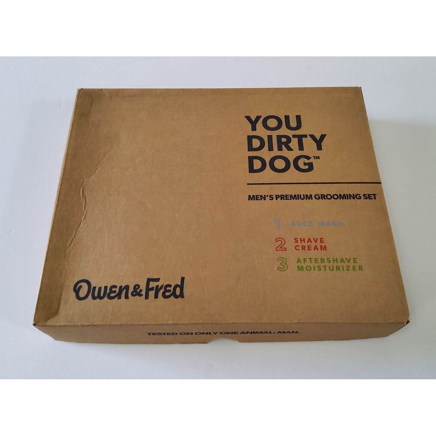 Owen & Fred Men’s "You Dirty Dog" Grooming Set 3 Full Size Products Comb Gift