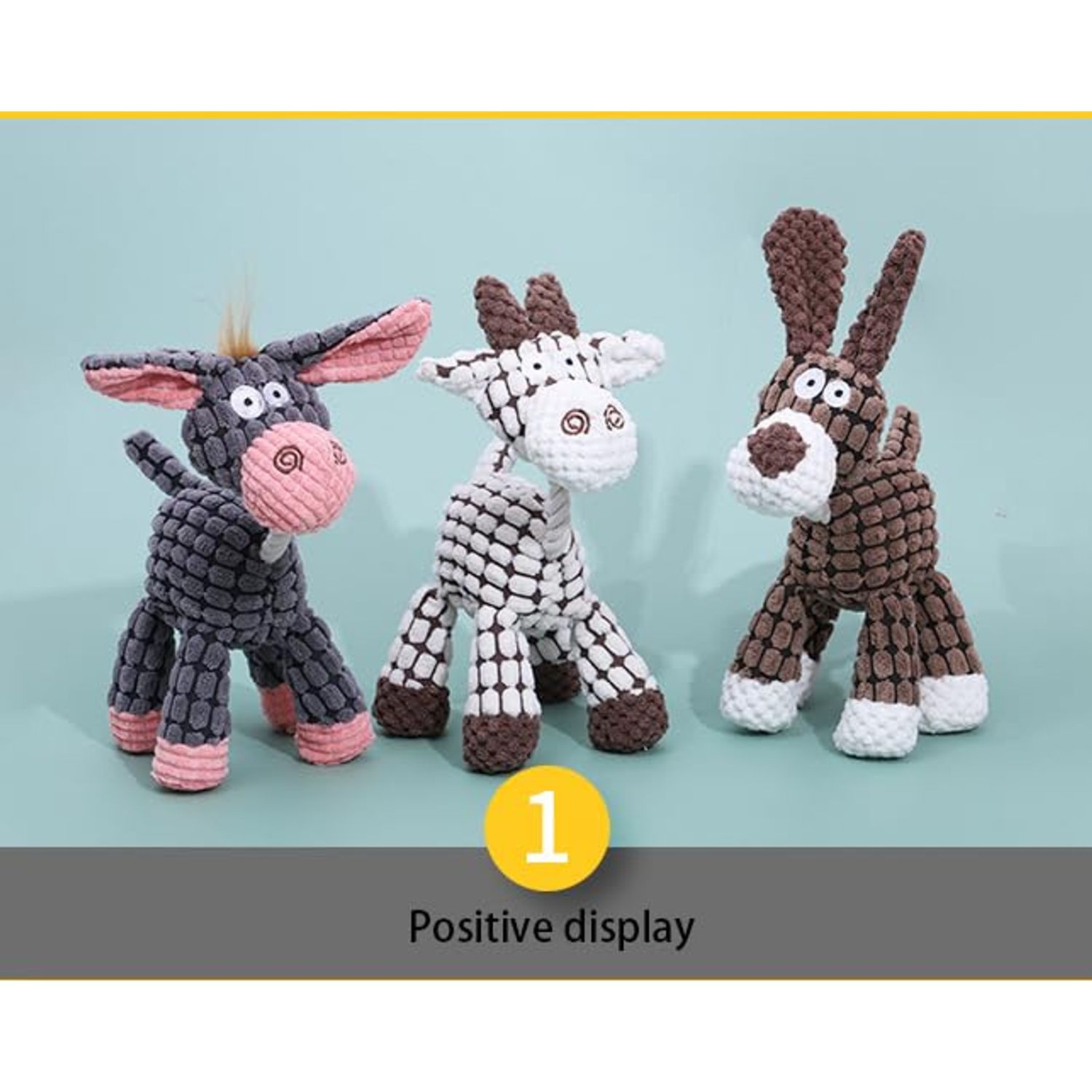 Feill Plush ChewToys with Squeakers, Cute Soft Dog Toys for Teeth Cleaning, for Indoor Puppies and Senior Pups, Plush No Mess Chew and Play (Brown Dog)