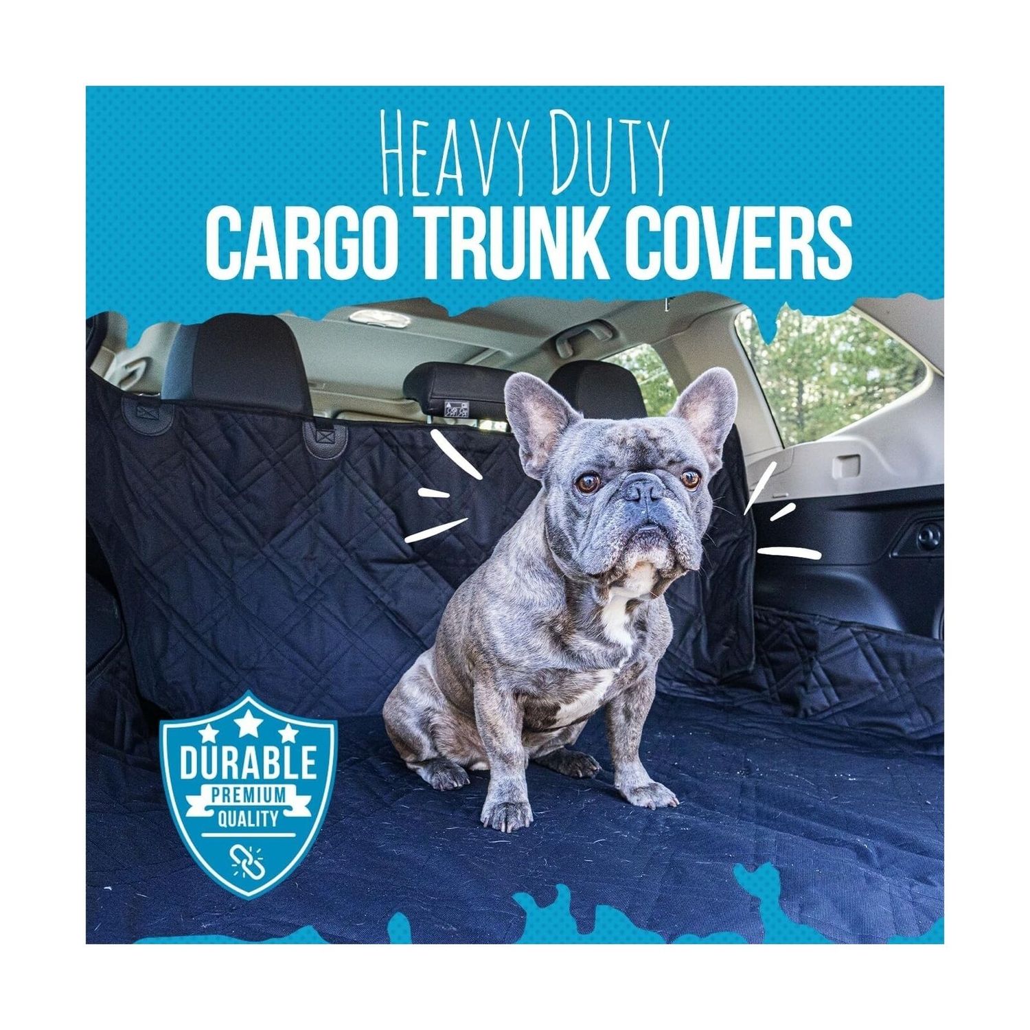 Bulldogology SUV Cargo Liner for Dogs - Heavy Duty Pet Trunk Cargo Cover - Ca...