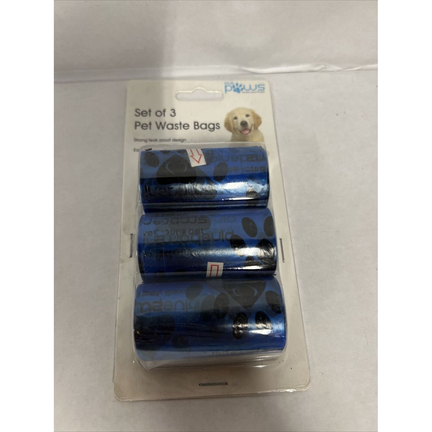 300 Dog Poop Bags for Pet Waste, Clean Up Refills on a Roll Blue Paws Blue Bags