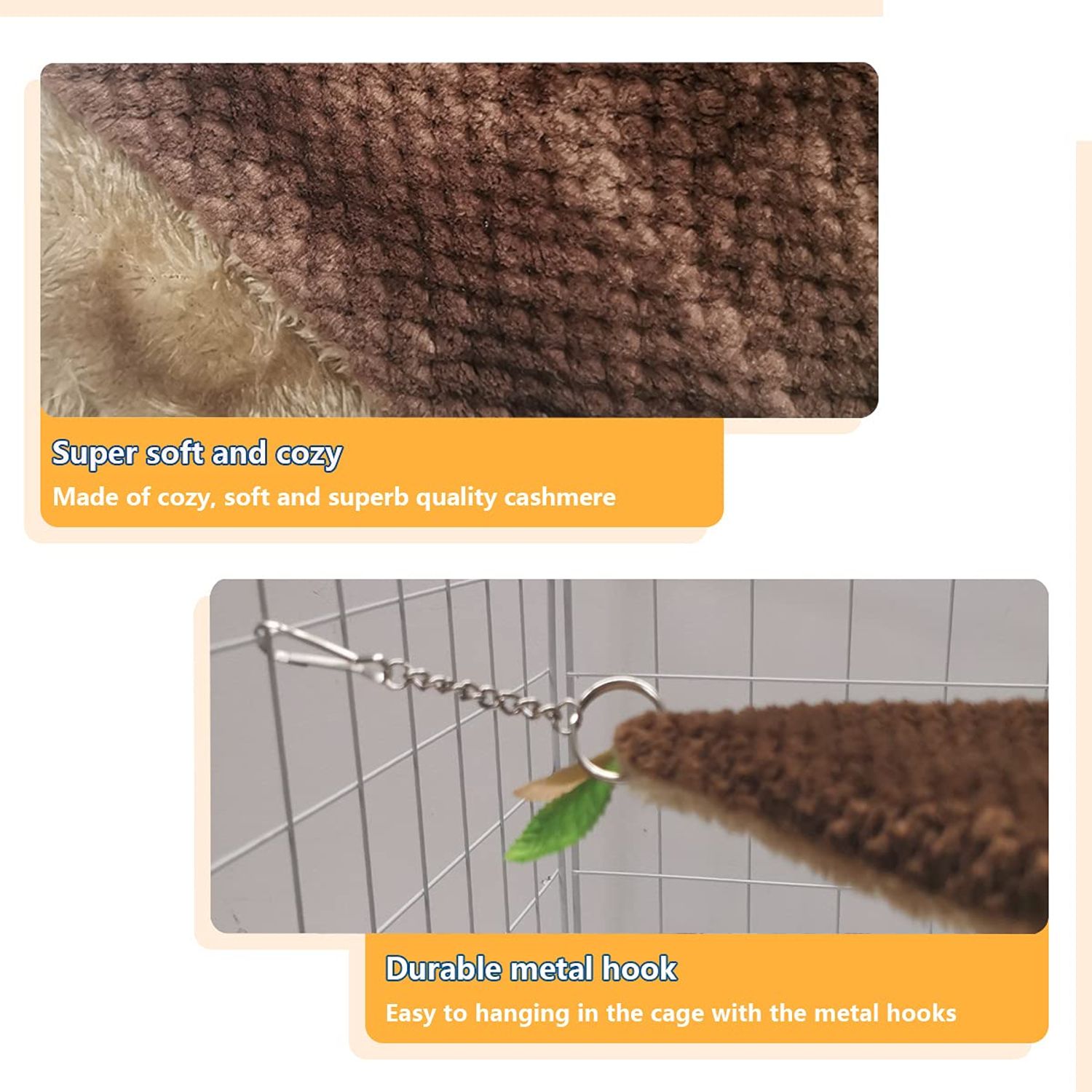 LEFTSTARER Ferret Rat Hammock Bed Guinea Pig Tunnel Hideout Ferret Rat Cage Accessories Toy Hammock for Hamster Sugar Glider Chinchilla Rat Ferret Guinea Pig