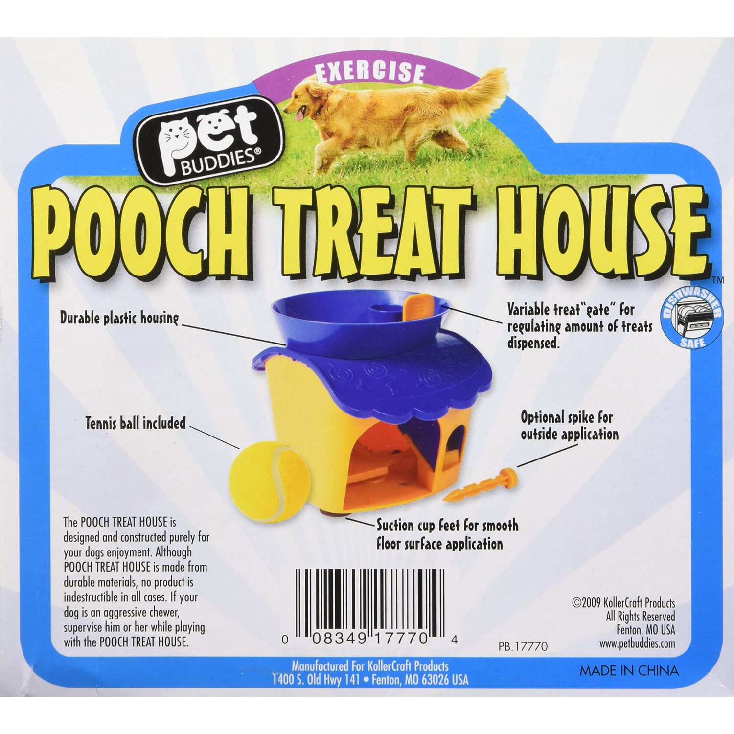 Pet Buddies PB4500 Pooch Treat House, Interactive Treat Dispenser