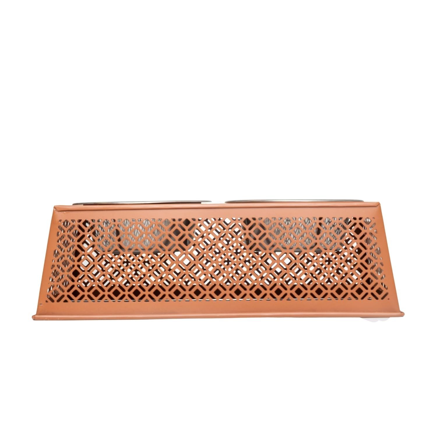 Country Living Apricot Brandy Elevated Farmhouse Dog Feeder with Dual 16oz Bowls - Stylish Raised Pet Bowl for Healthier Eating, Durable Country Chic Design