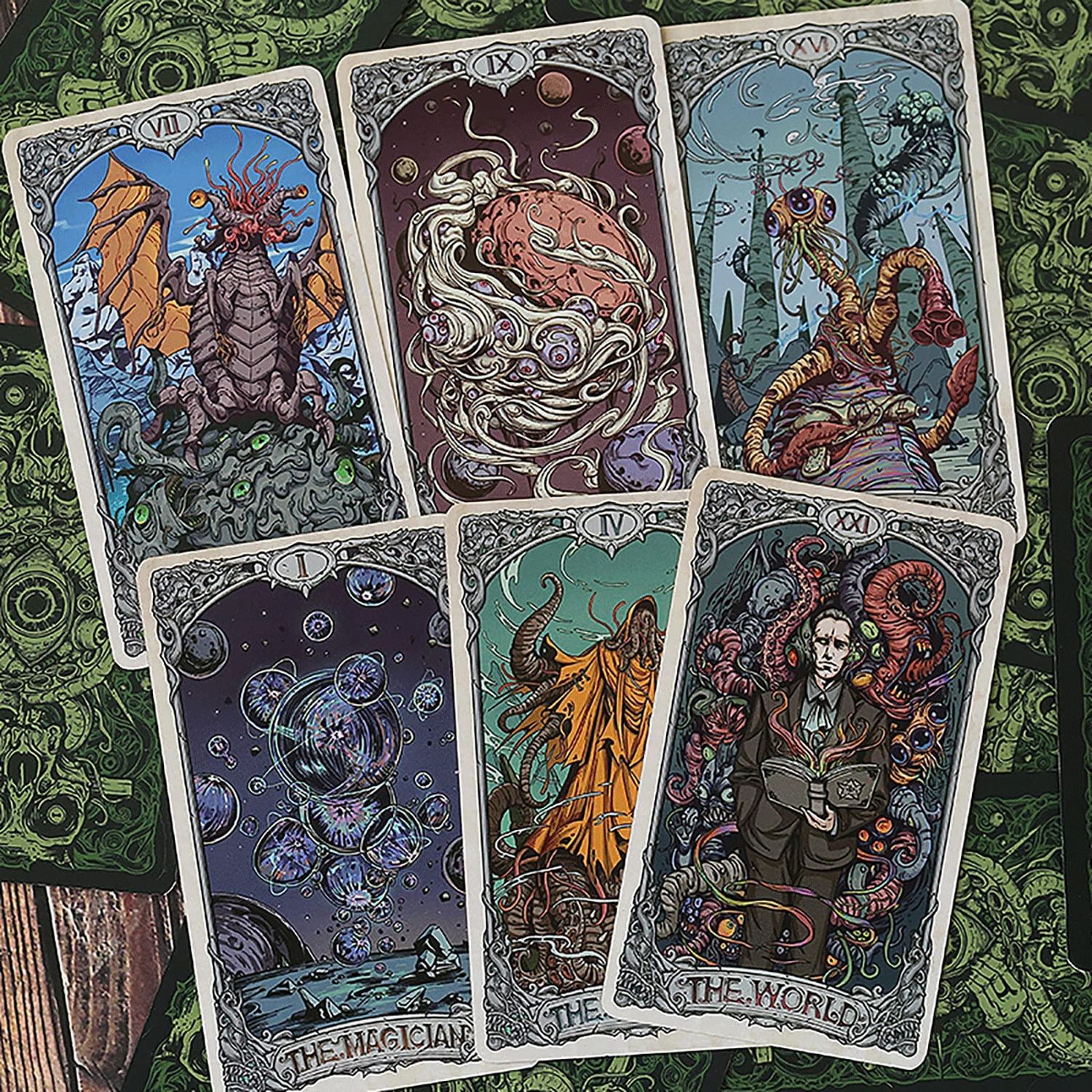 Cthulhu Octopus Mystery Game Mythical Fantasy Tarot Cards Collectible Divination Playing Cards Decks Magic Party Fortune Telling Cards Game Artwork(Dark Purple)