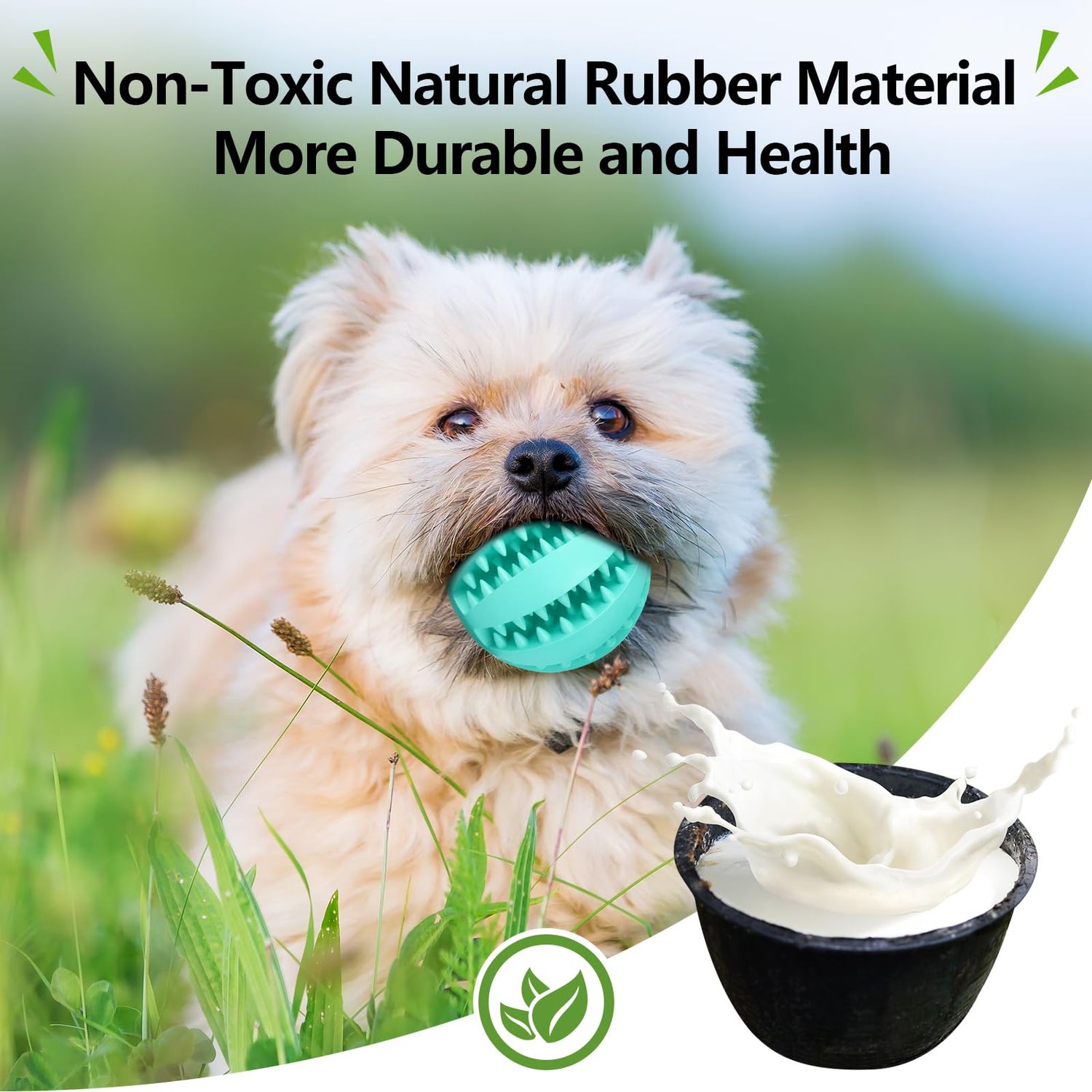 Bojafa Dog Chew Toys for Teething: 2pack Durable Rubber Puppy Toys Ball for Boredom - Treat-Dispensing Toys for Small Medium Breed Teething/Chewing/Brain-Stimulating Indoor