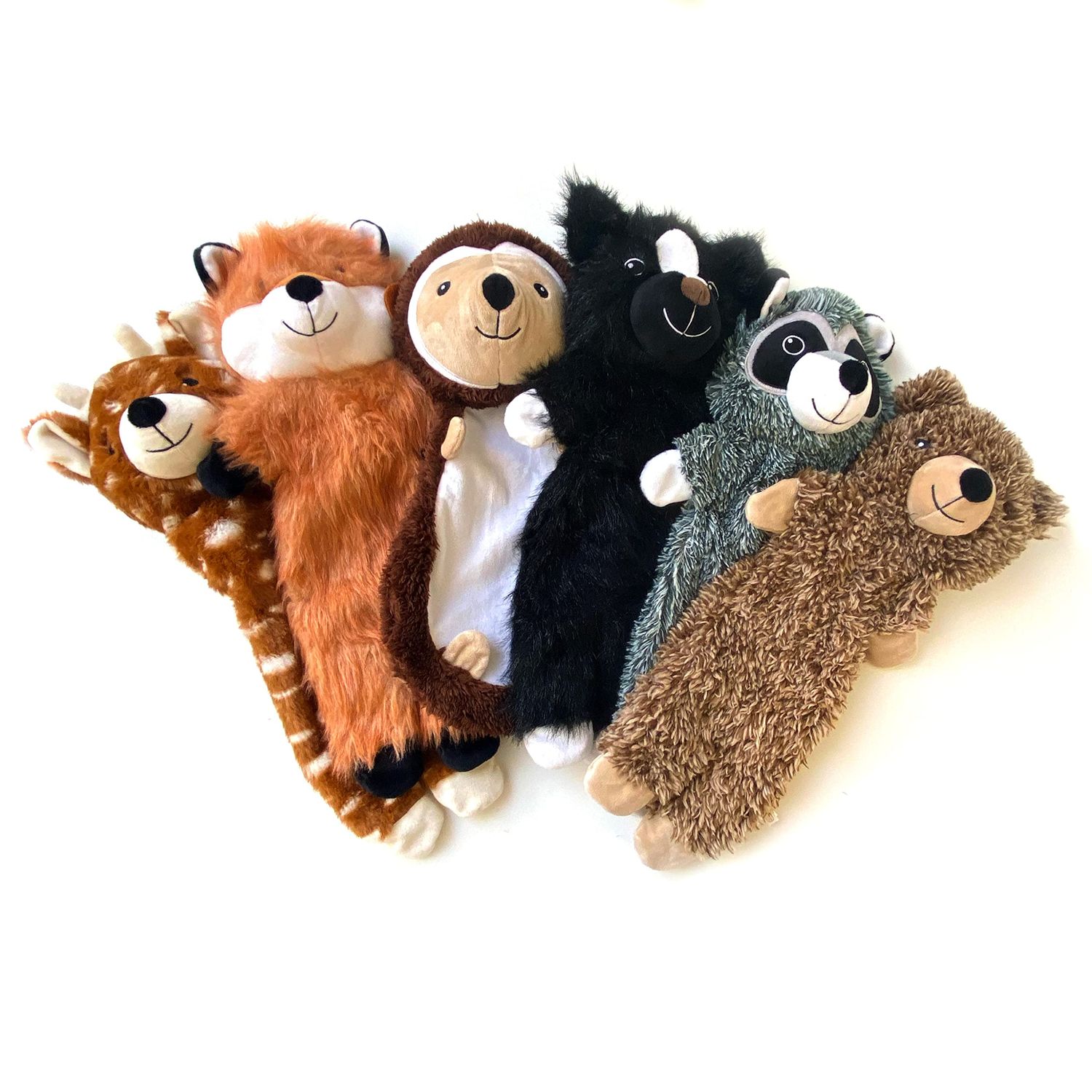 NO Stuffing Jumbo Raccoon Plush Dog Toy 18" Long x 8" Crinkle Fabric, Squeaker, 4" Thick Plush Head. Allows Smaller Aggressive Chewers to Safely Play Without The Mess of Torn Fluff by Throw Me A BONE