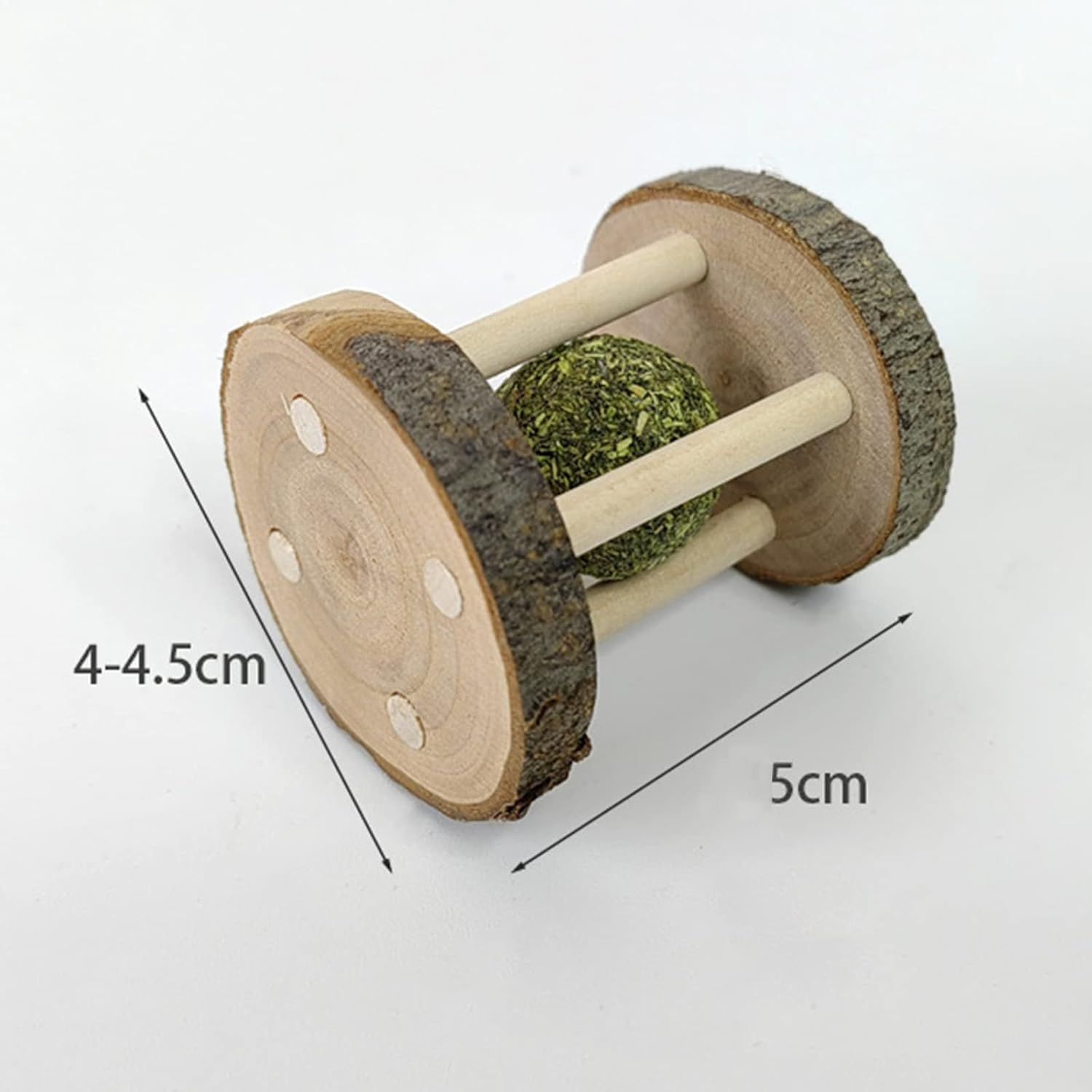 BWESOO Hamster Rabbit Chew Toy Natural Wooden Play Toy, Wood Teeth Grinding Toy with Bell for Parrot, Rabbit, Chinchilla, Guinea Pig, Hamster Small Animals Toys for Pet Supplies