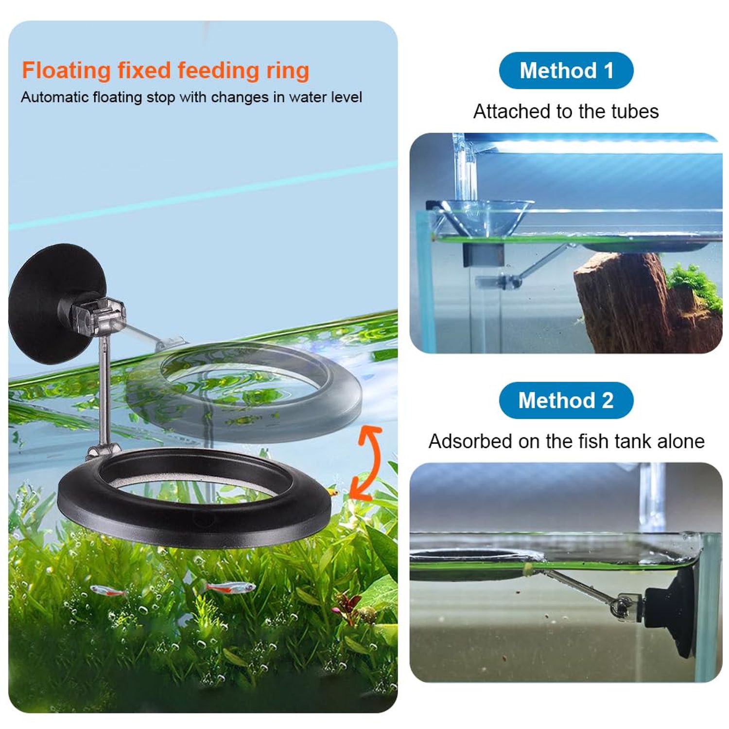 La La Pet®Fish Shrimp Feeding Dish Set Fish Feeder Tube Kit with Feeding Ring Suction Cups Adjustable Tubes Cleaning Brush Measuring Spoon Feeding Aquarium Supplies for Fish Tanks
