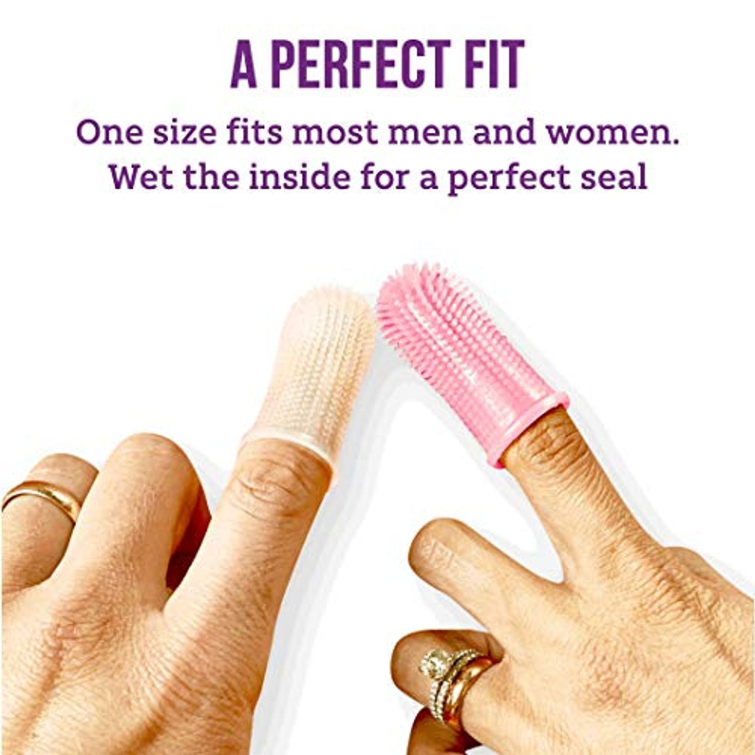 360º Bristle Silicone Baby Finger Toothbrush, 100% BPA Free for Toddlers and Infants 3 Months and Up, Full Surround Design for Teeth and Gum Cleaning; 2 Sets of Finger brushes – Clear
