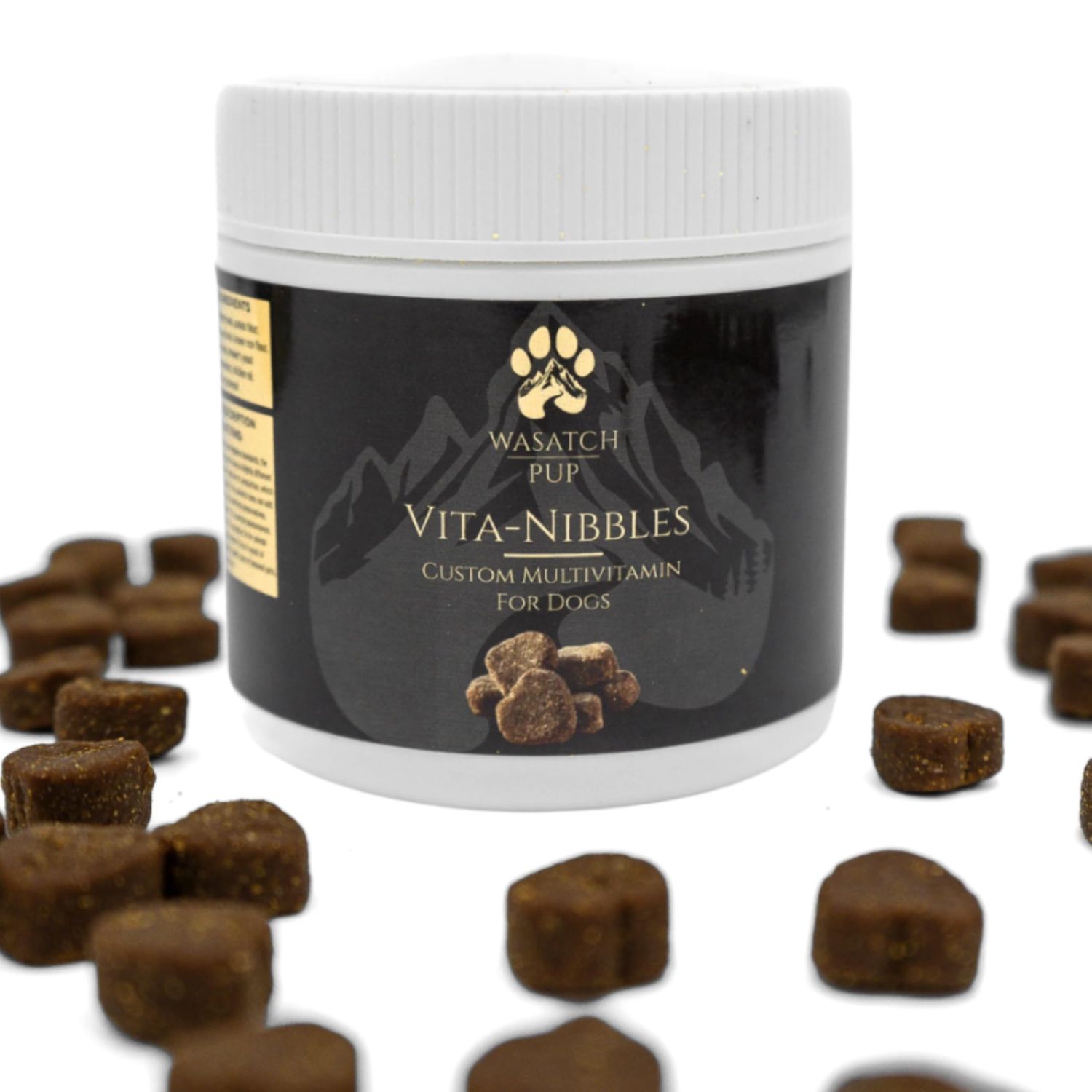 WASATCH PUP 8-in-1 Multivitamin for Dogs - Vita Nibbles Omega 3 Fish Oil - Chewable Dog Vitamins for Healthy Skin, Coat, Heart, Joints, Brain, Energy, Digestion, and Vitality