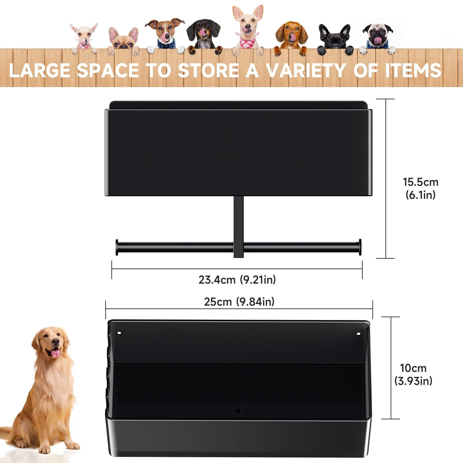 Dog Leash Holder for Wall, Dog Stuff Organizer with Shelf for Dog Poop Bag Holder, Dog Leash Hooks for Dog Supplies Storage, Dog Leash Hanger Organizer Rack for Dog Leash, Collar, Toys, Treats, Keys