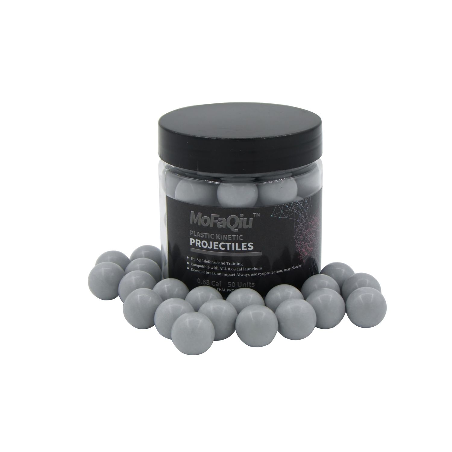 Kinetic Projectiles - 68 Cal Training Plastic Ball, Pepper Ball Launcher Training Projectiles, Training Projectile，Compatible with .68 Cal Pepper Ball Gun Training Balls (50 Count)