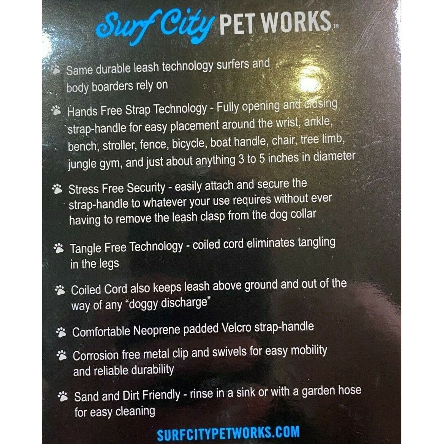Surf City Pet Works Coil / Bungee Hands-Free Dog Leash (Clear)