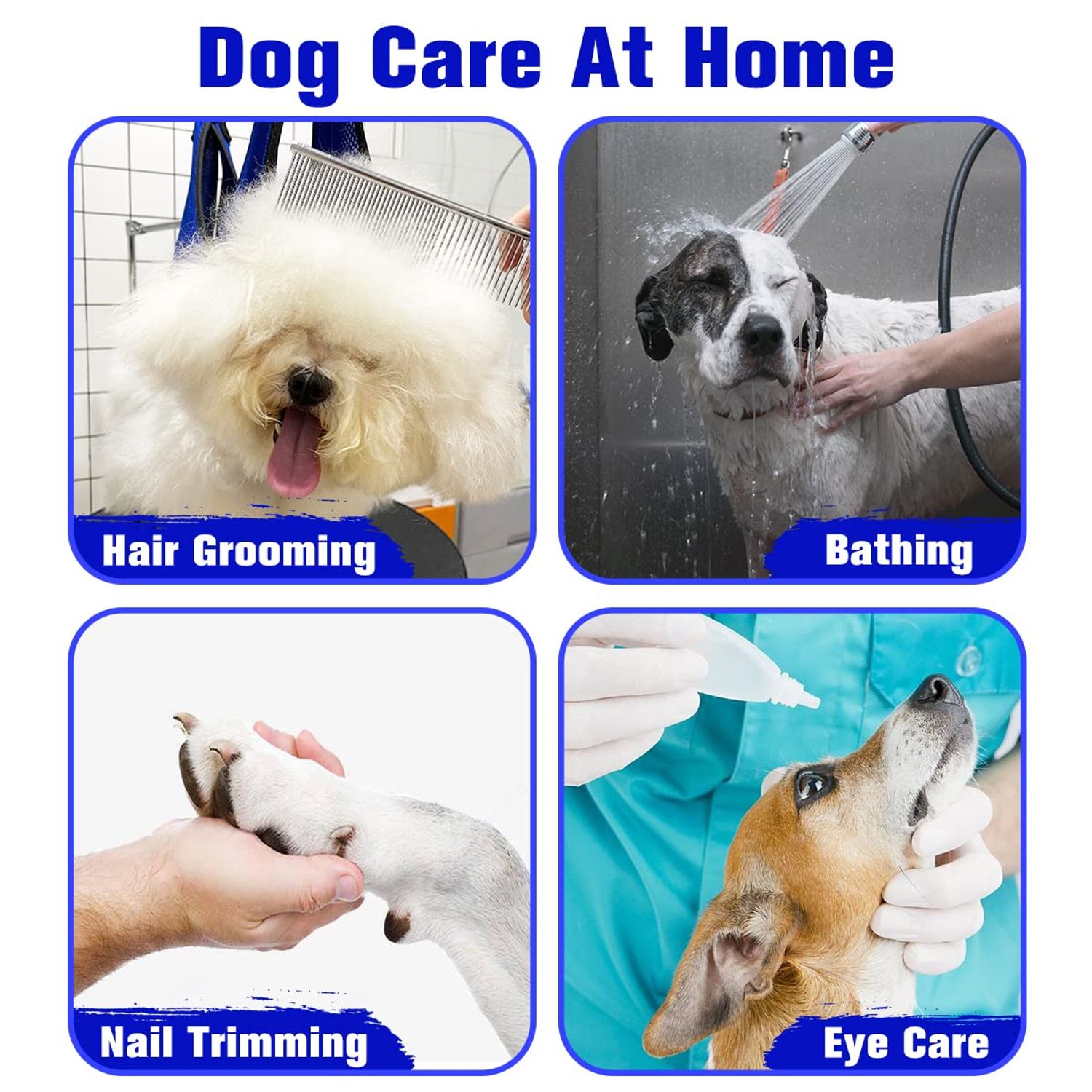 VBUY Dog Grooming Hammock Grooming Harness for Small Dogs Pet Grooming Hammock with Nail Clippers/Nail File/Comb Breathable Dog Nail Harness Hanging for Nail Trimming,Ear,Eye Care Home Grooming Set