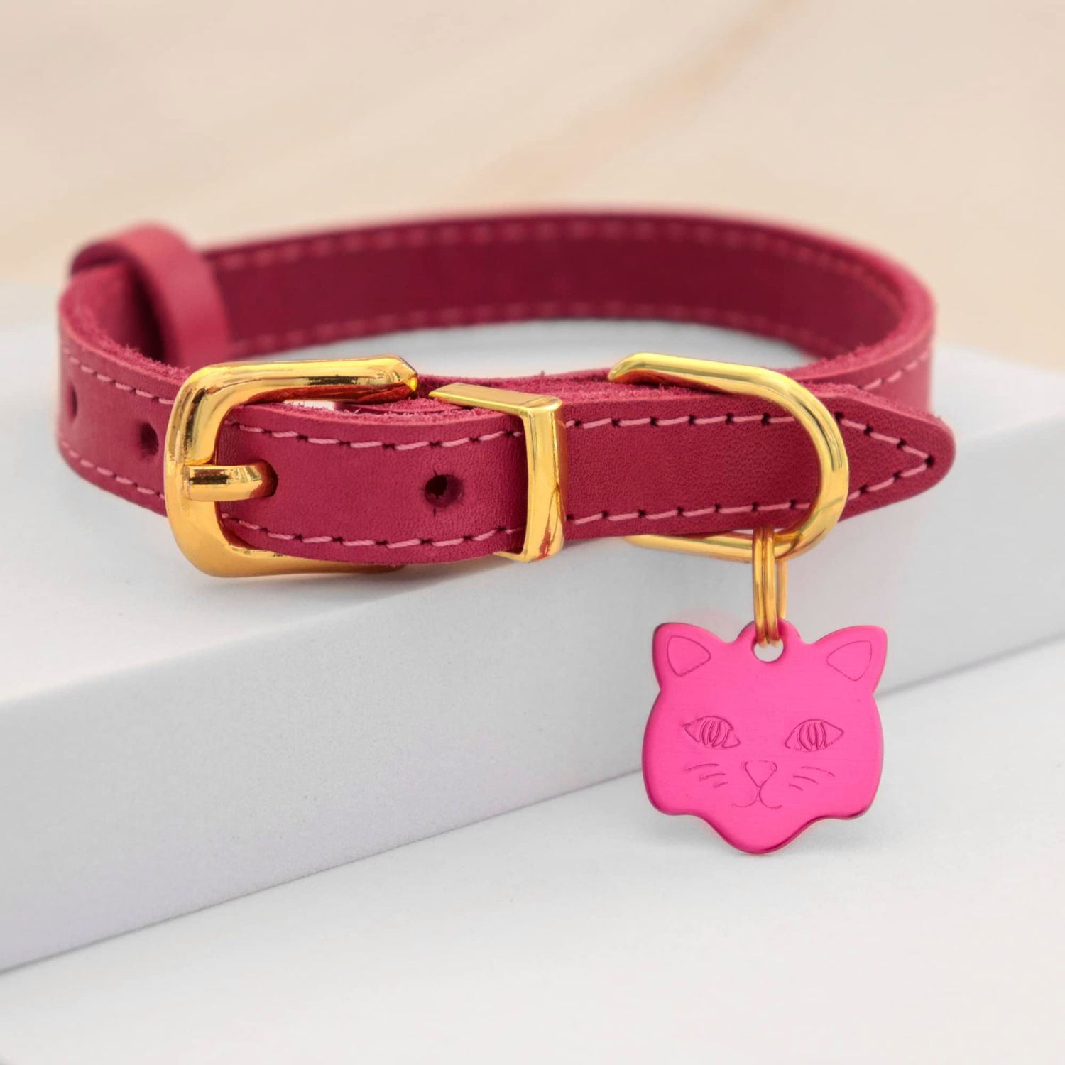 Custom pet tag ID, Personalized Stainless Steel Oh Shit I'm Lost Dog tag, Engraved Cute paw for Puppies with Ring Included (Cat Shape)