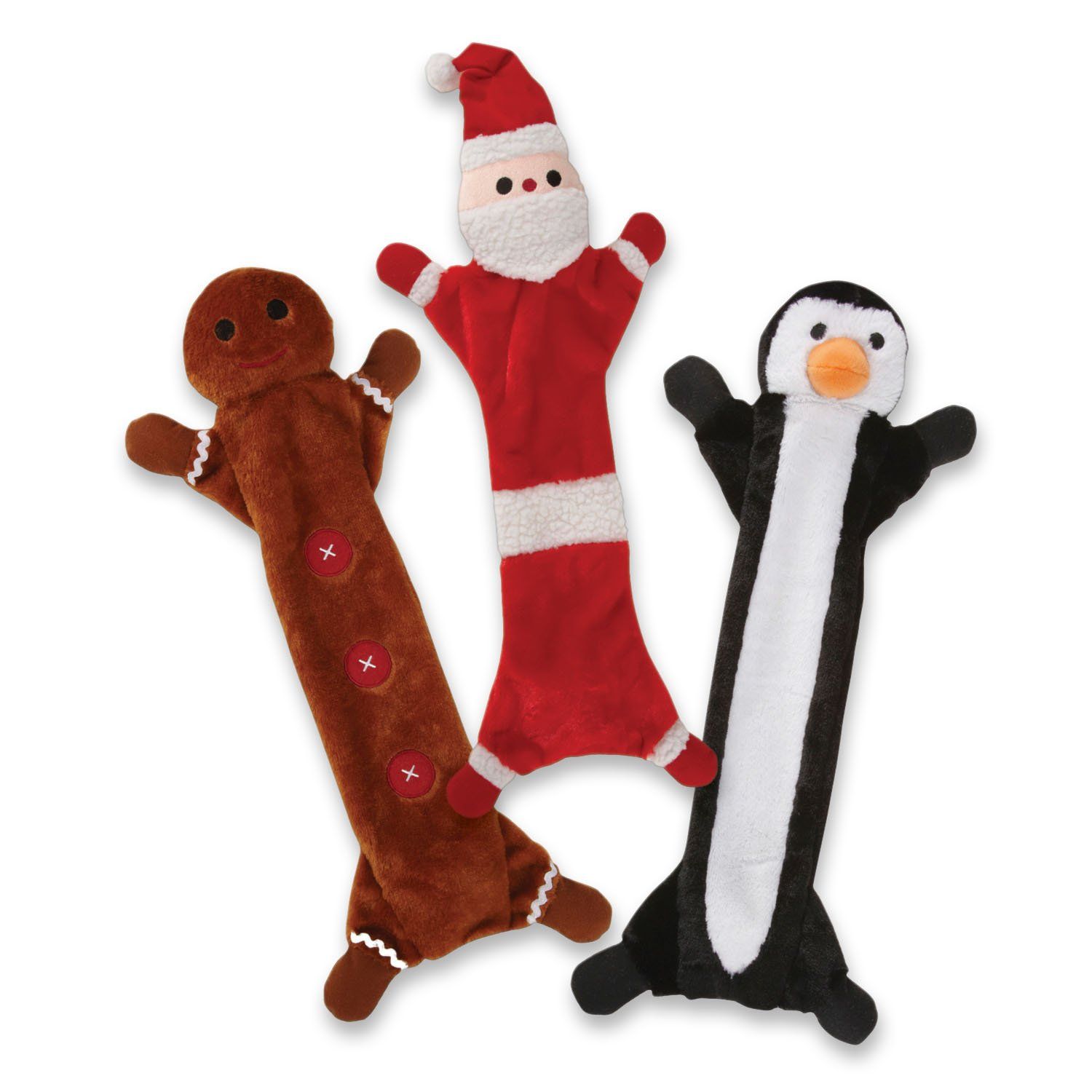 Zanies Festive Unstuffies Dog Toys, 22" Santa