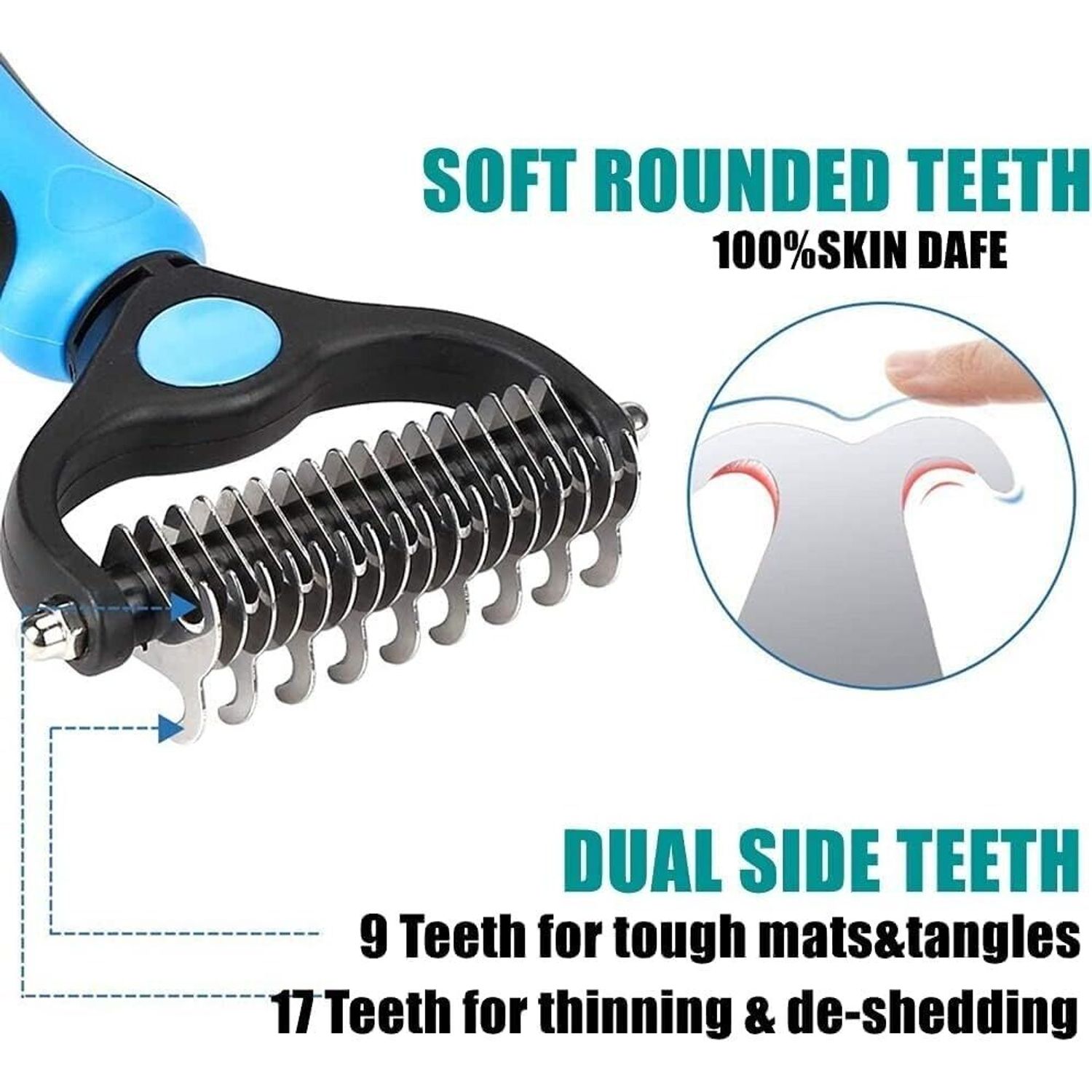 Undercoat Rake for Dogs Double Coat with Pet Comb, Pet Grooming Brush