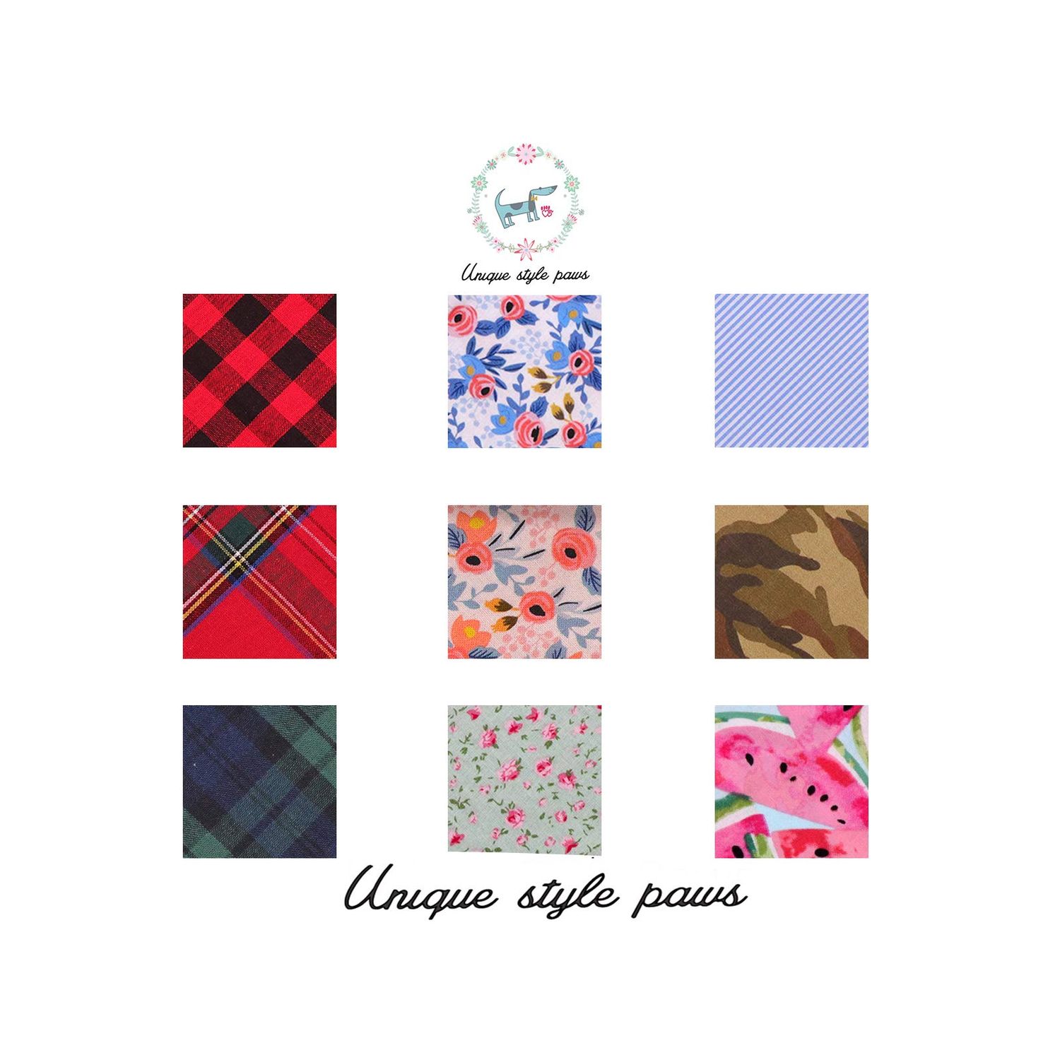 Unique Style Paws Dog Bandanas 1PC Washable Cotton Triangle Dog Scarfs for Small Medium Large Dogs and Cats