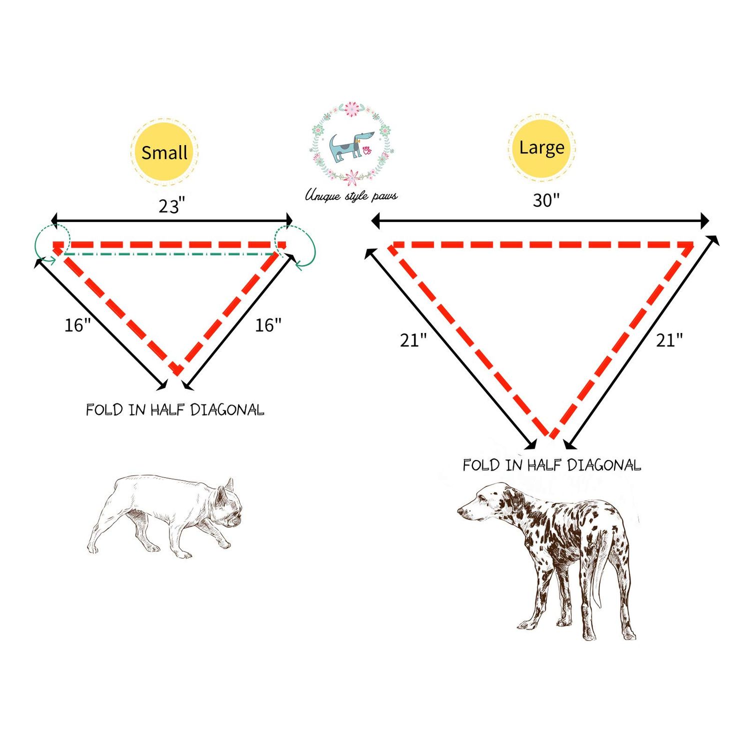 Unique Style Paws Dog Bandanas 1PC Washable Cotton Triangle Dog Scarfs for Small Medium Large Dogs and Cats