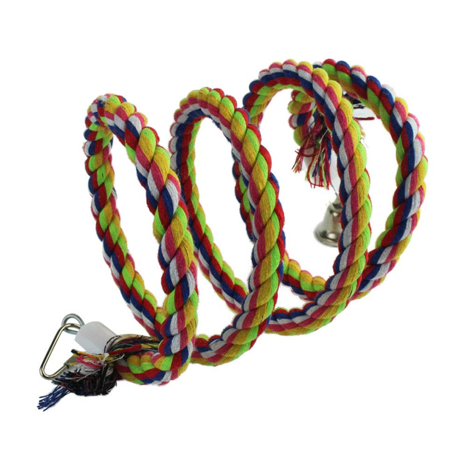 2pcs 63in Bird Perch Rope Bungee Bird Toy Pure Natural Parrot Toy Cage Parrot Chewing Toy