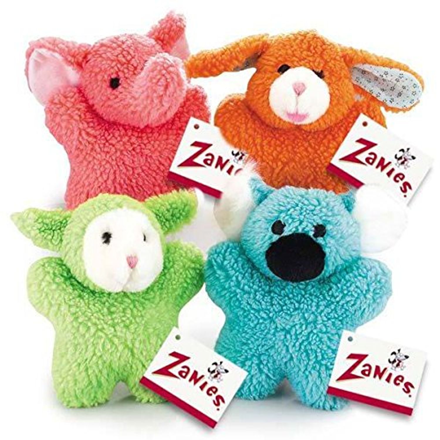 Dog Toys Soft Berber Babies Squeaker Toy for Dogs - Choose Animal Character (Orange Bunny)