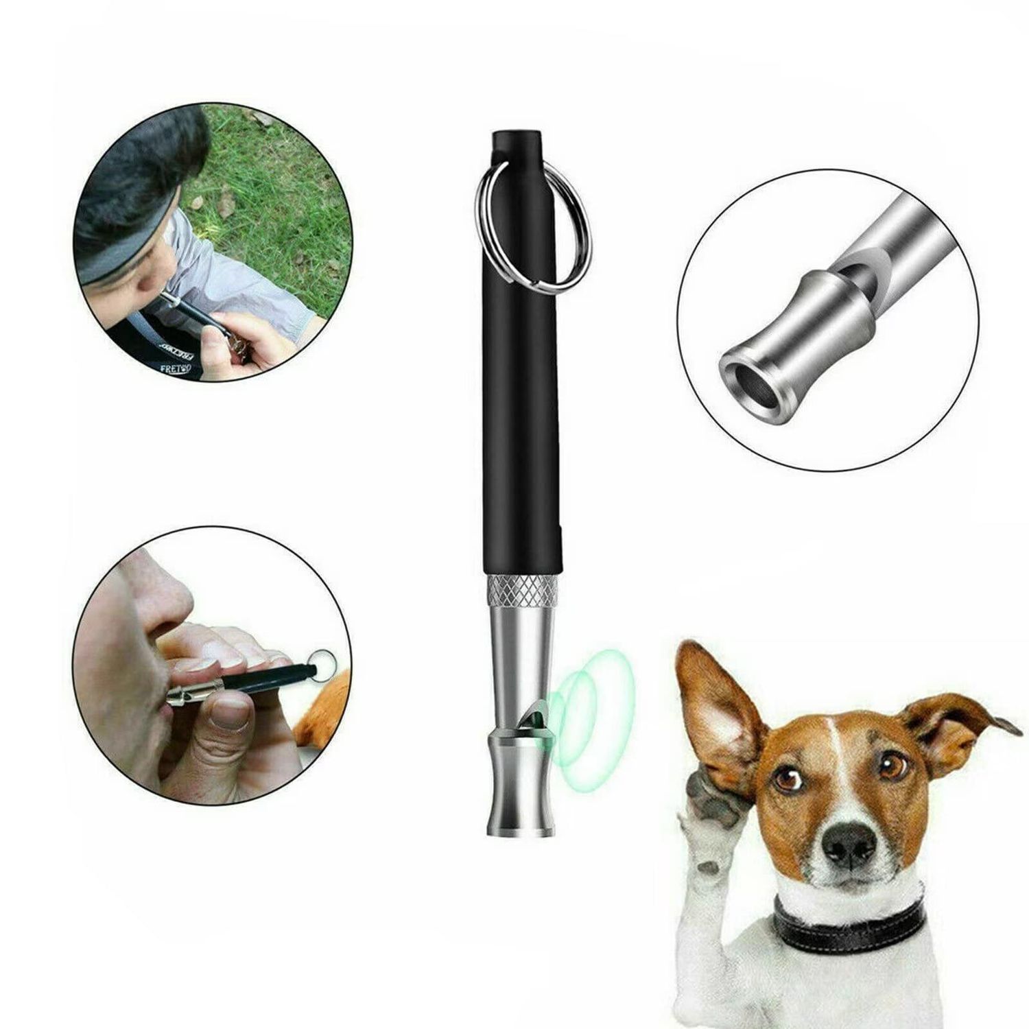 4Pcs Pet Training Whistle Ultrasonic Supersonic Mute Training Whistle Flute Dog Whistle Keychain Adjustable Stop Not Barking Dog Flut