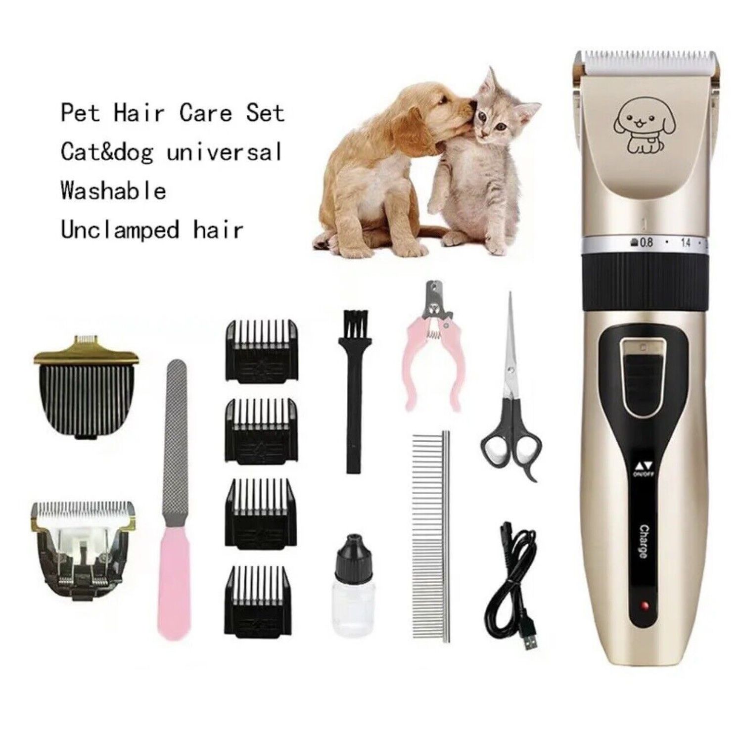 Professional Rechargeable Cordless Pet Grooming Clipper Kit